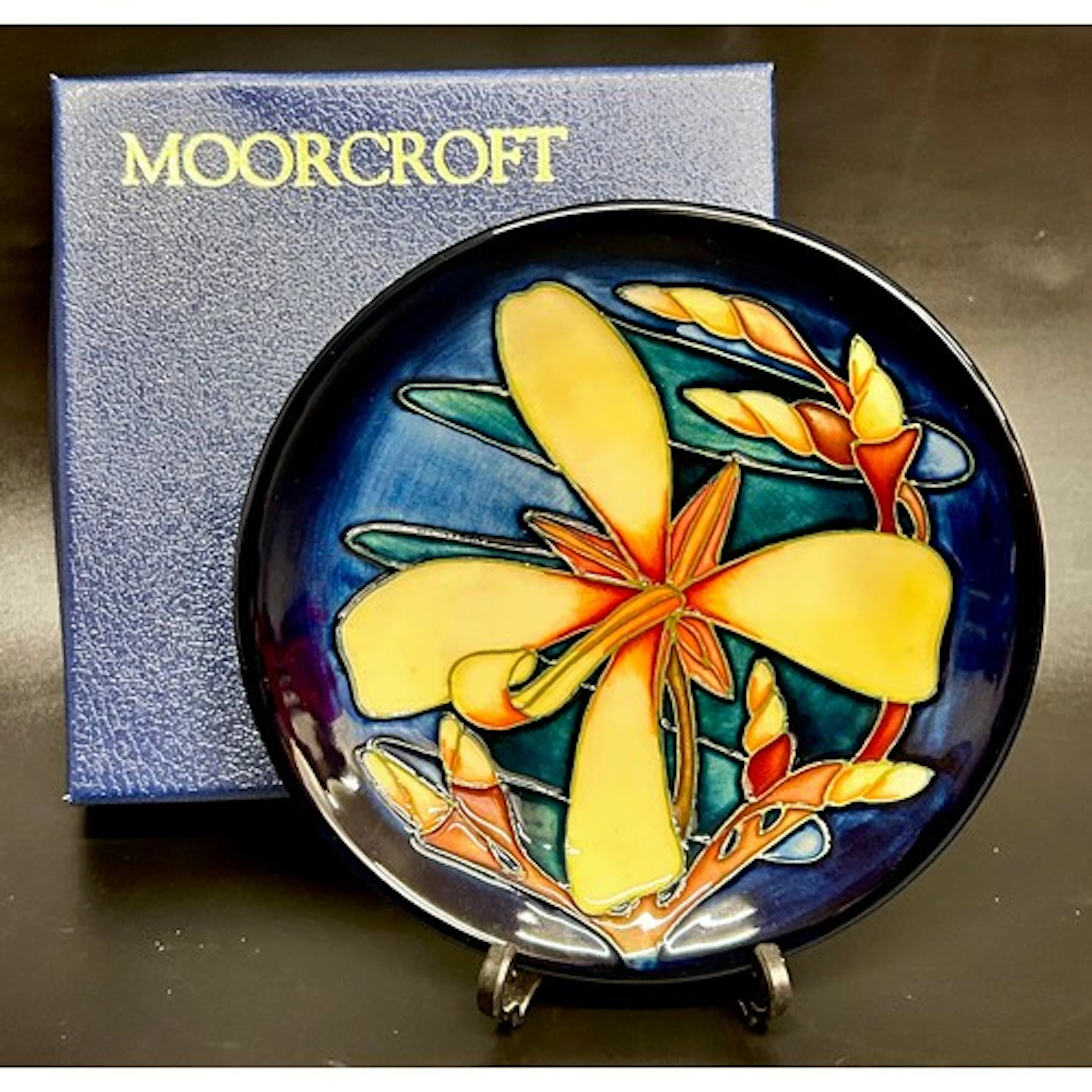 A Moorcroft Panache pin dish designed by Sian Leeper, boxed