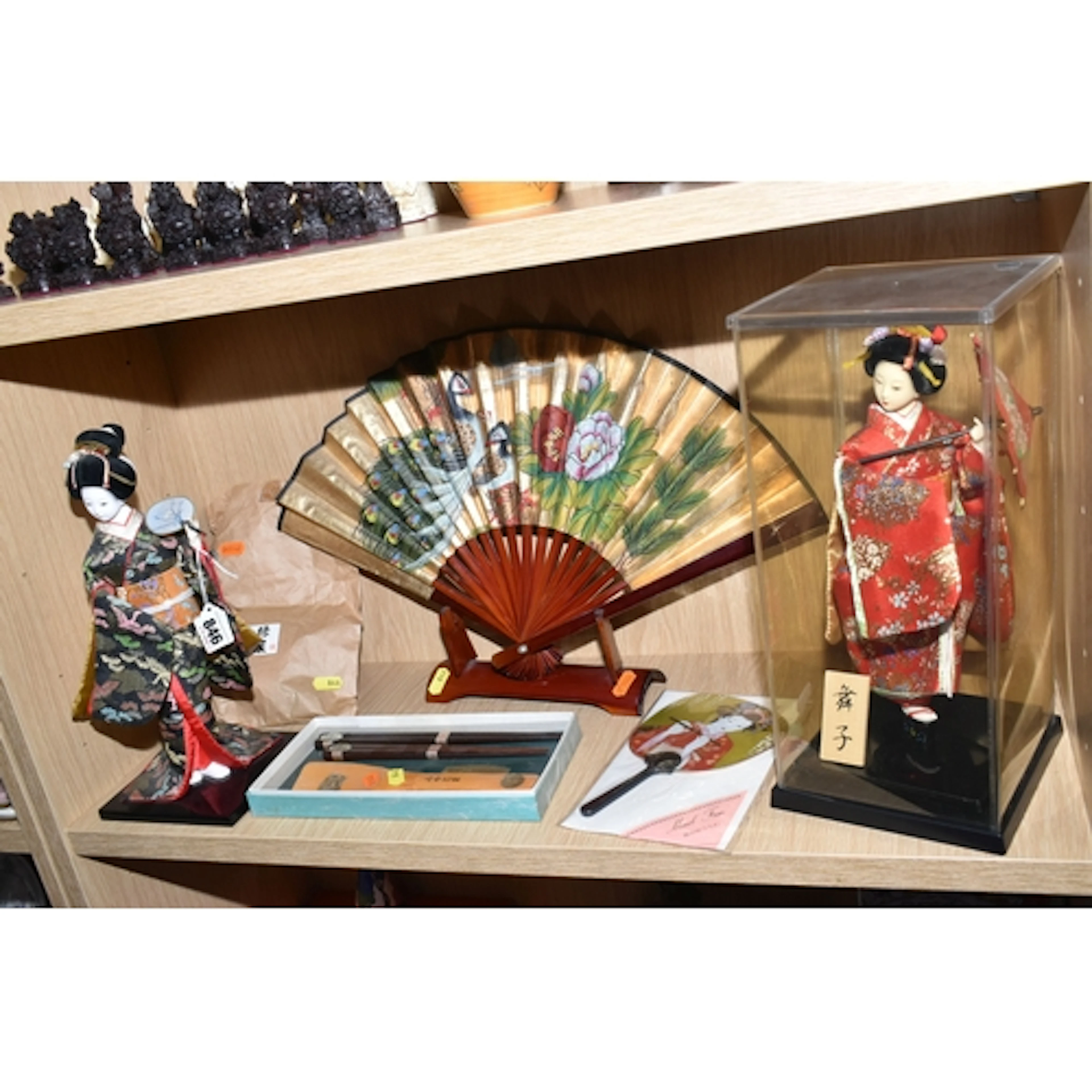 A GROUP OF ORIENTAL ITEMS, comprising two vintage style Japa...