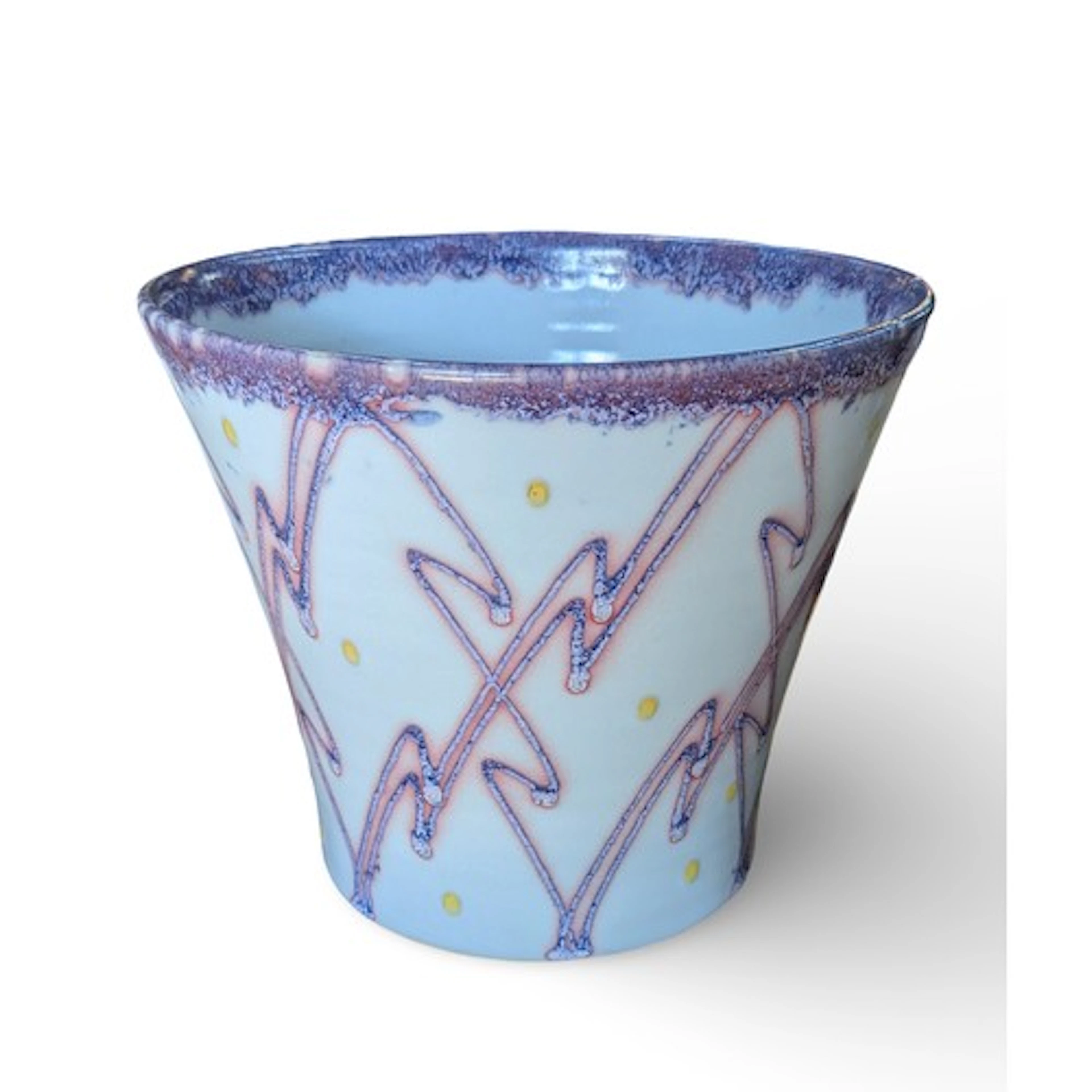 Dartington studio pottery jardiniere, 'Jazz' pattern by Jani...