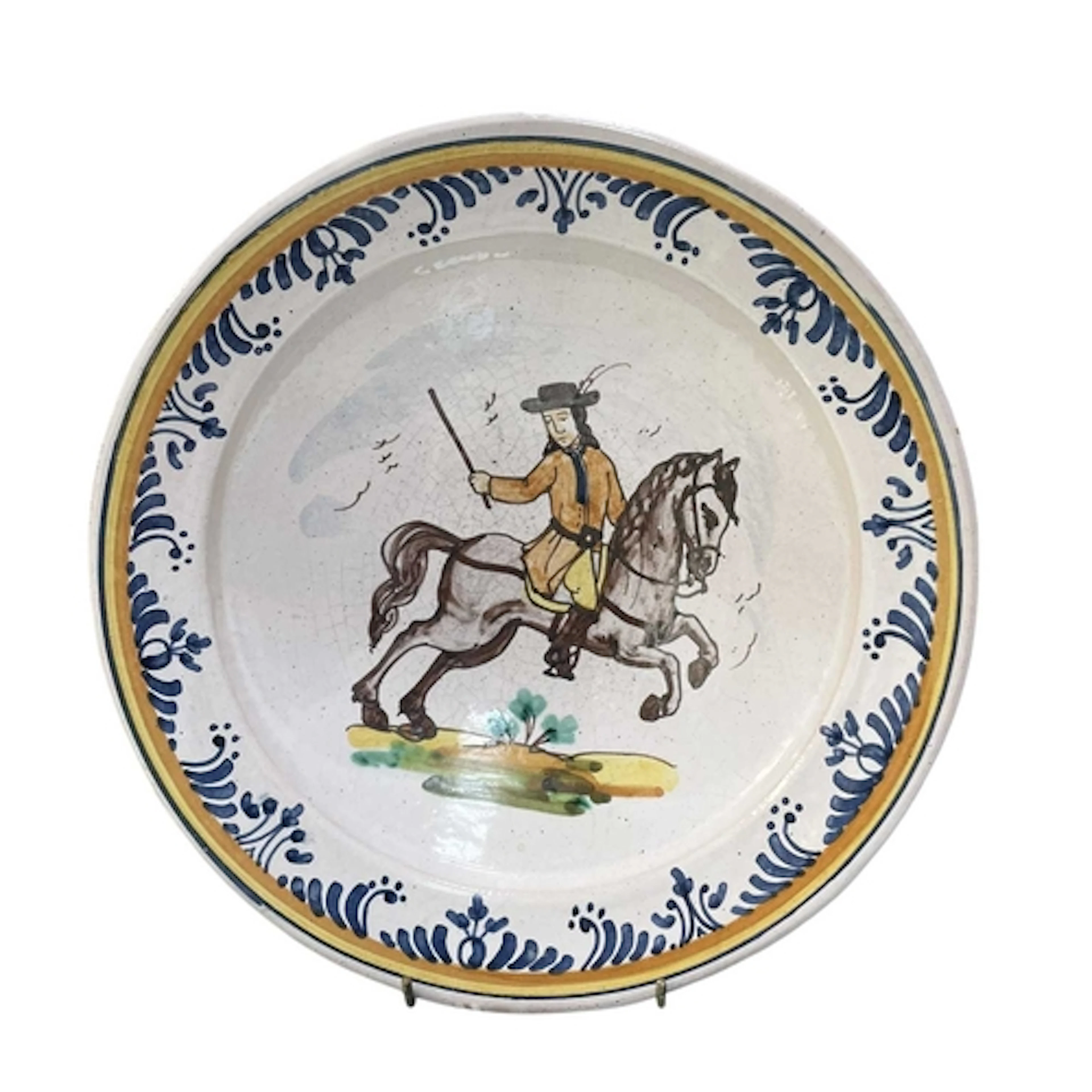 An 18th century Spanish Catalan tin-glazed charger. The char...