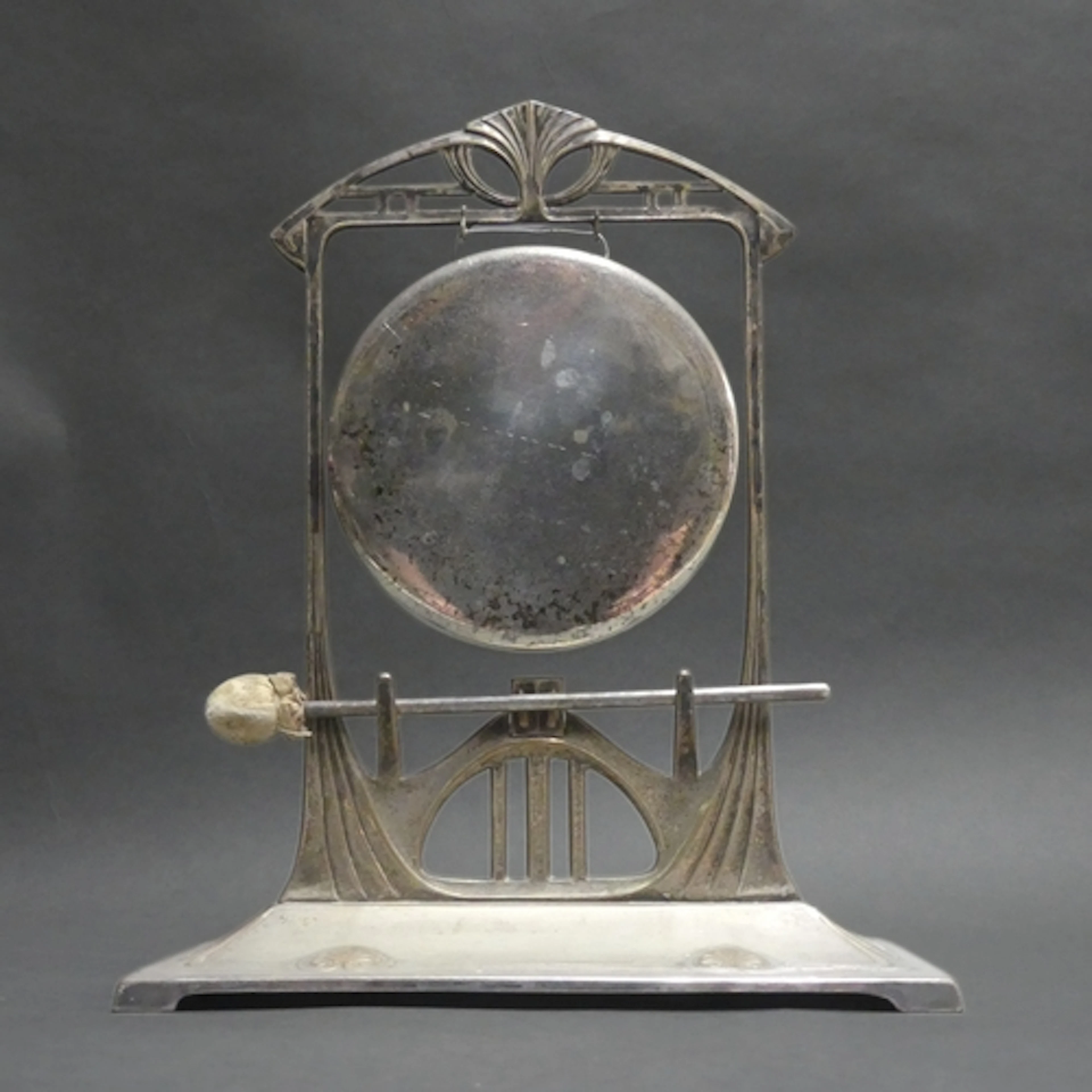 WMF - An Art Nouveau silver plated table gong, complete with...
