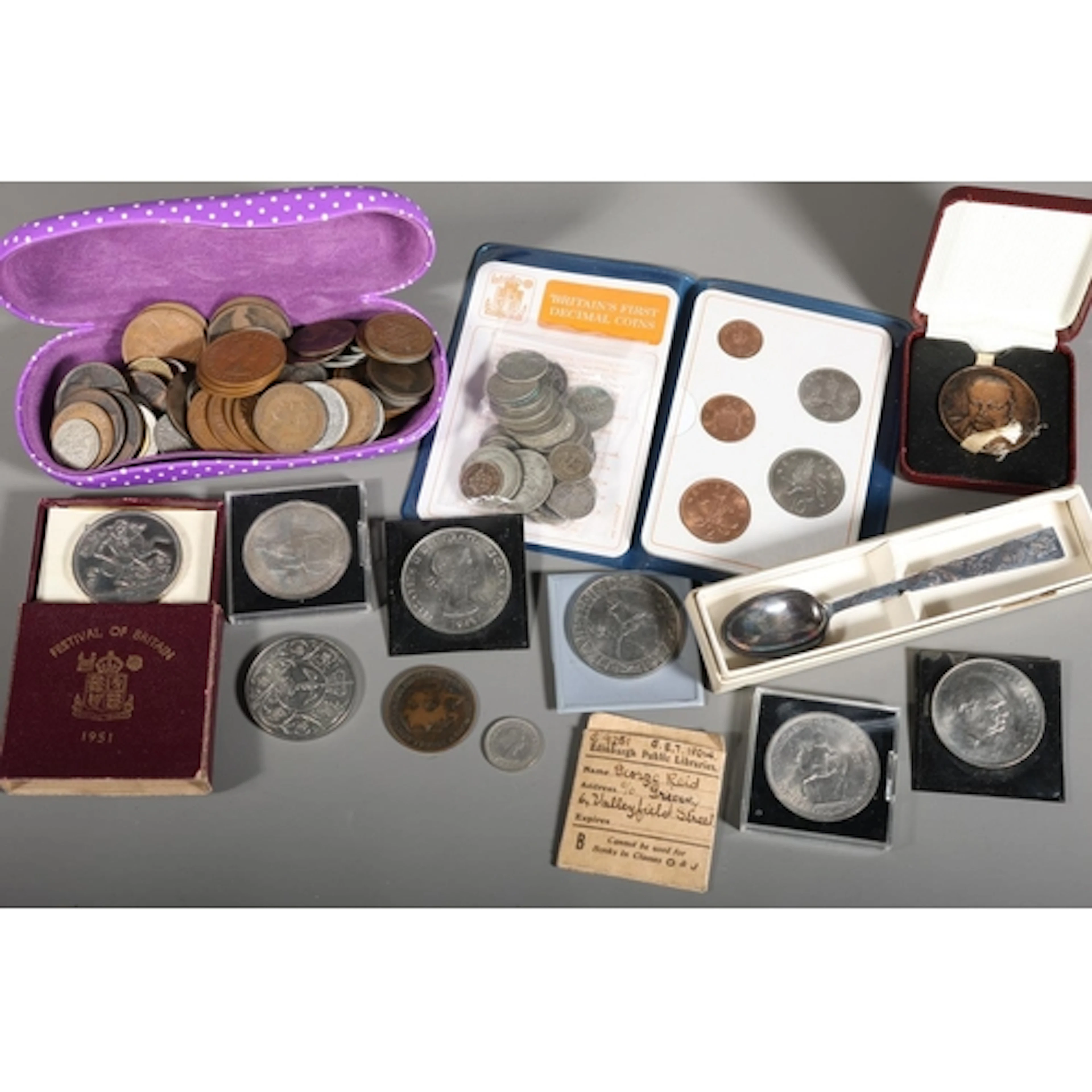 UK coin collection to include pre-1920 925 silver florin 189...