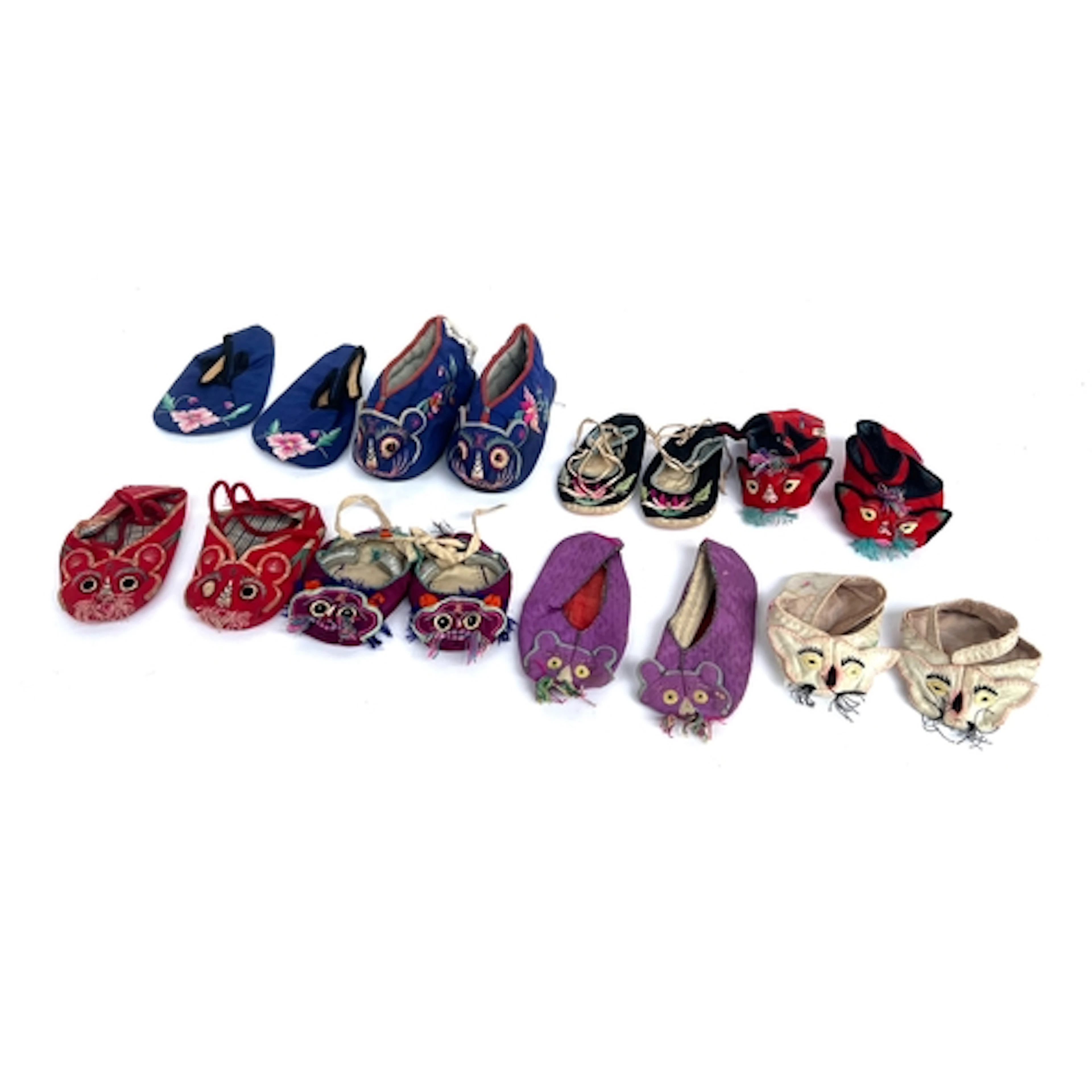 Eight pairs of antique/early 20th century Chinese children's...