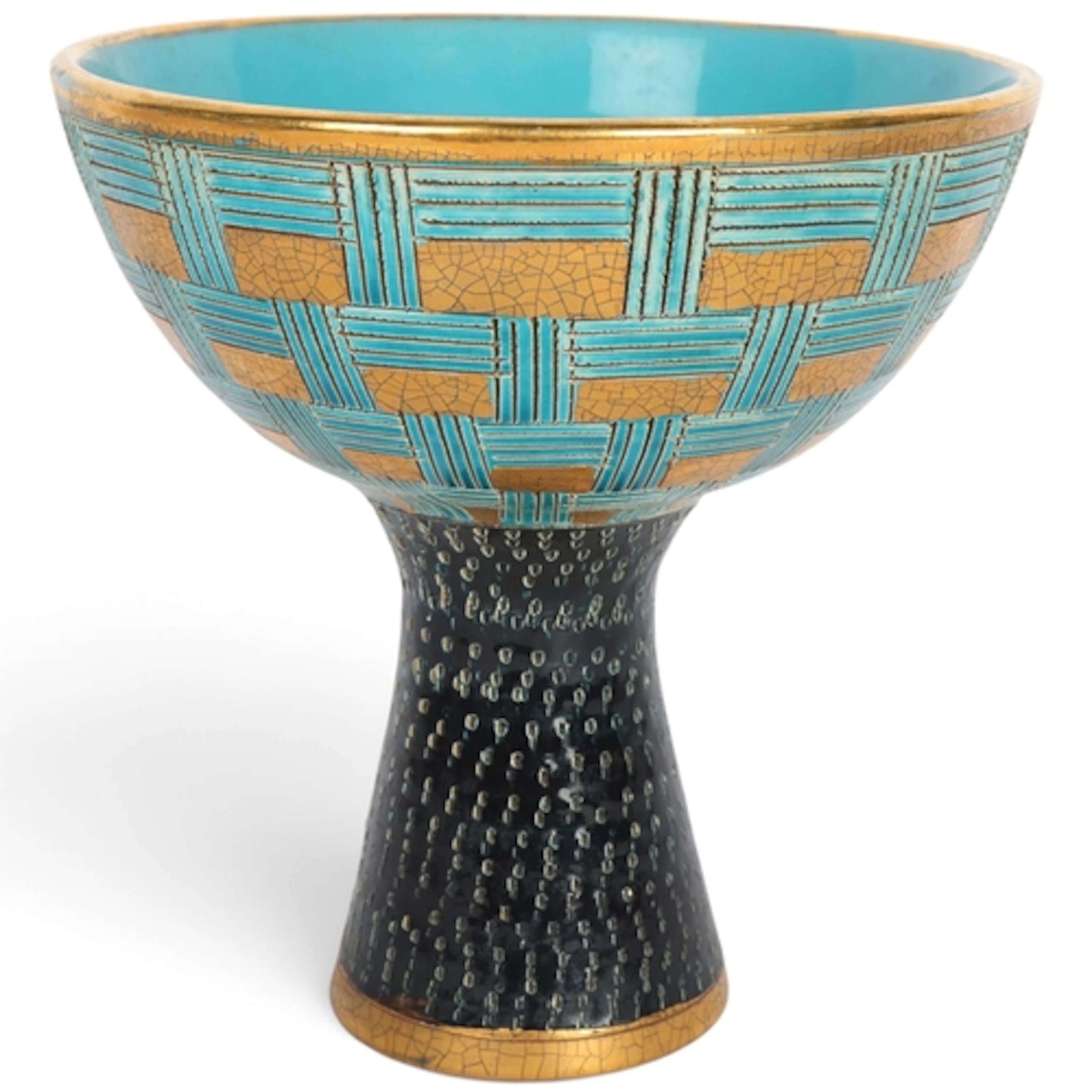 ALDO LONDI for Bitossi, italy, a Seta series pedestal bowl t...