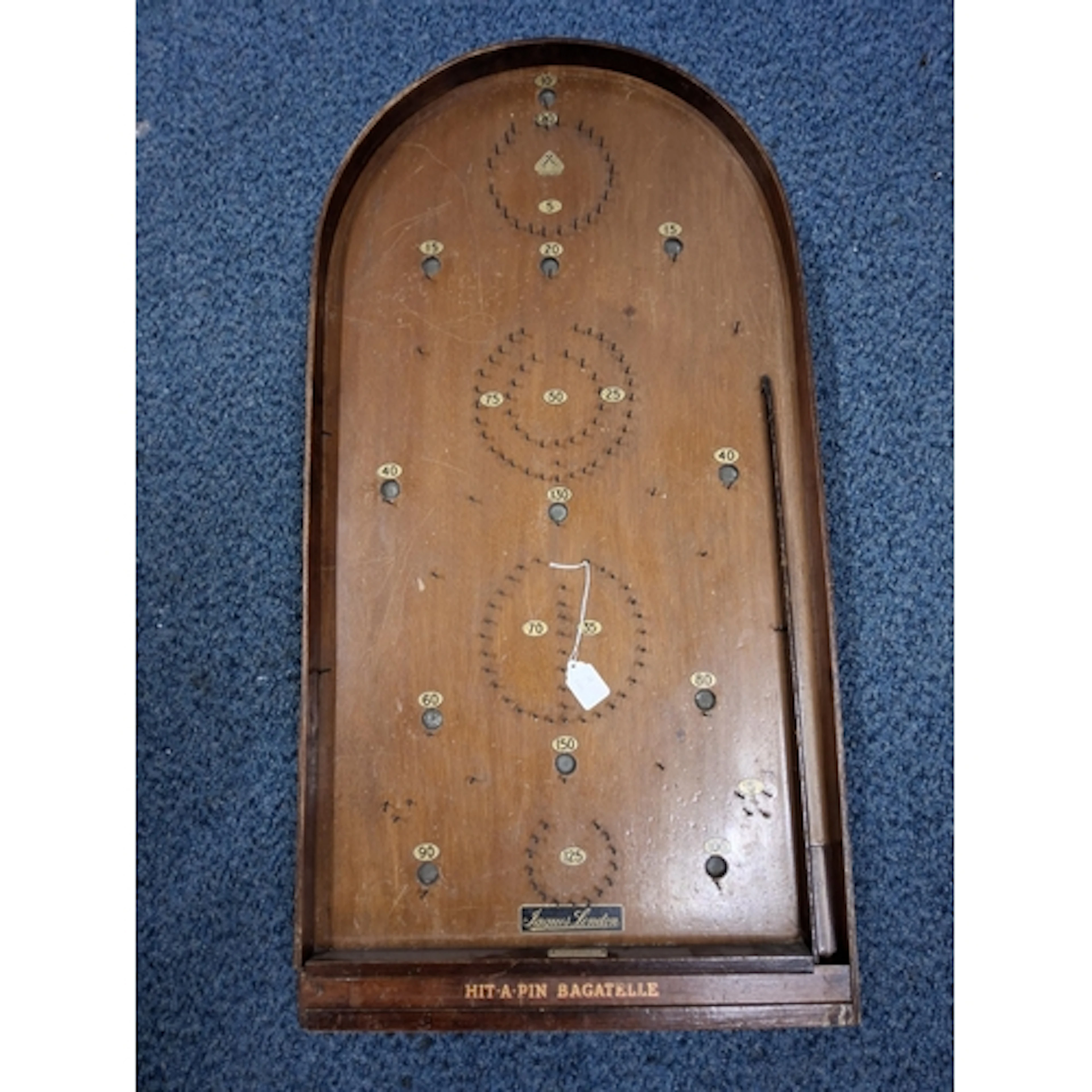 A MID 20TH CENTURY JAQUES, LONDON HIT-A-PIN BAGATELLE GAME, ...