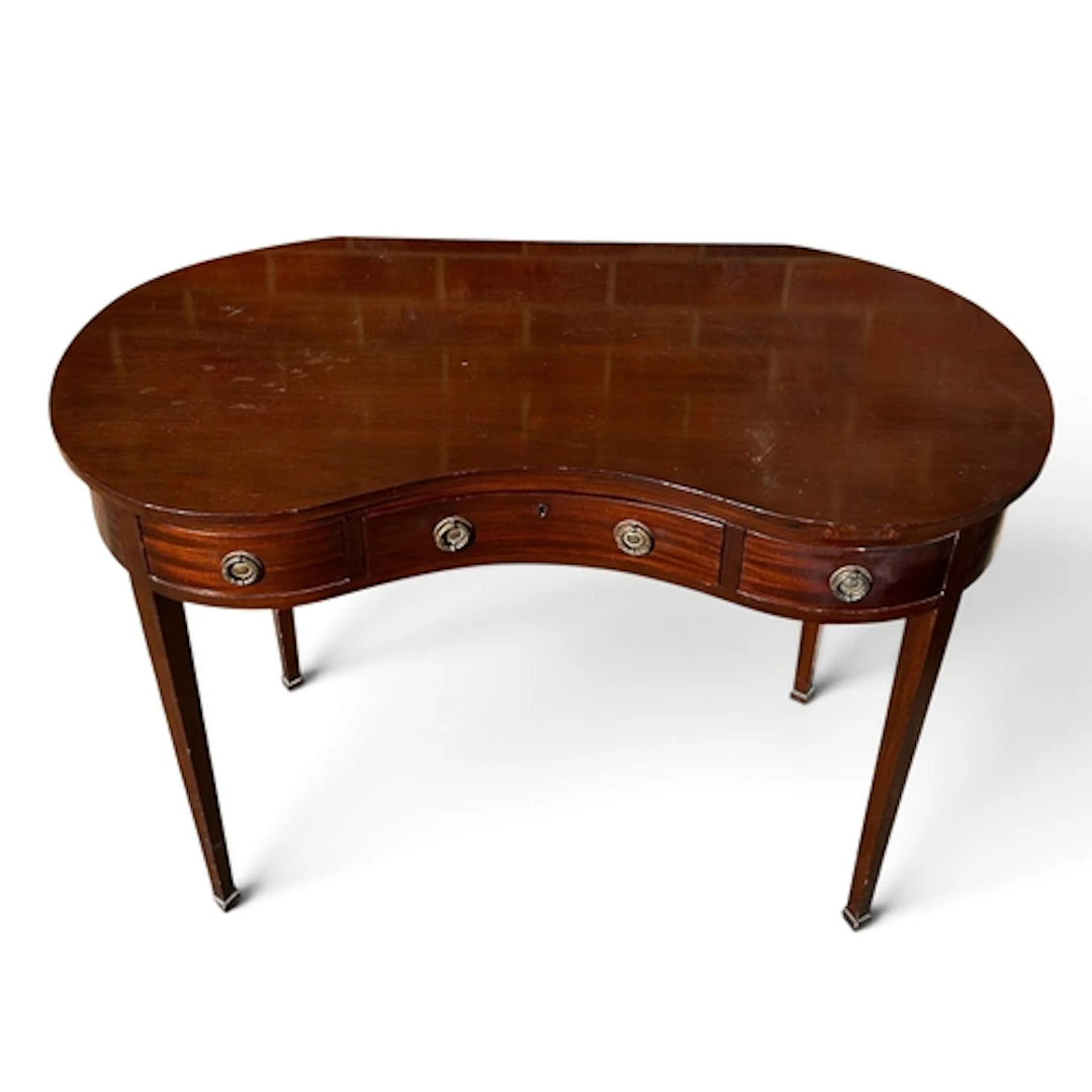 MAHOGANY SIDE TABLE, EDWARDIAN/VICTORIAN, KIDNEY SHAPED 73 x...