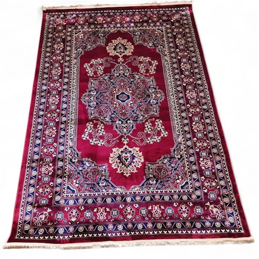 A red ground Turkish Soft Full Pile Carpet with central meda...