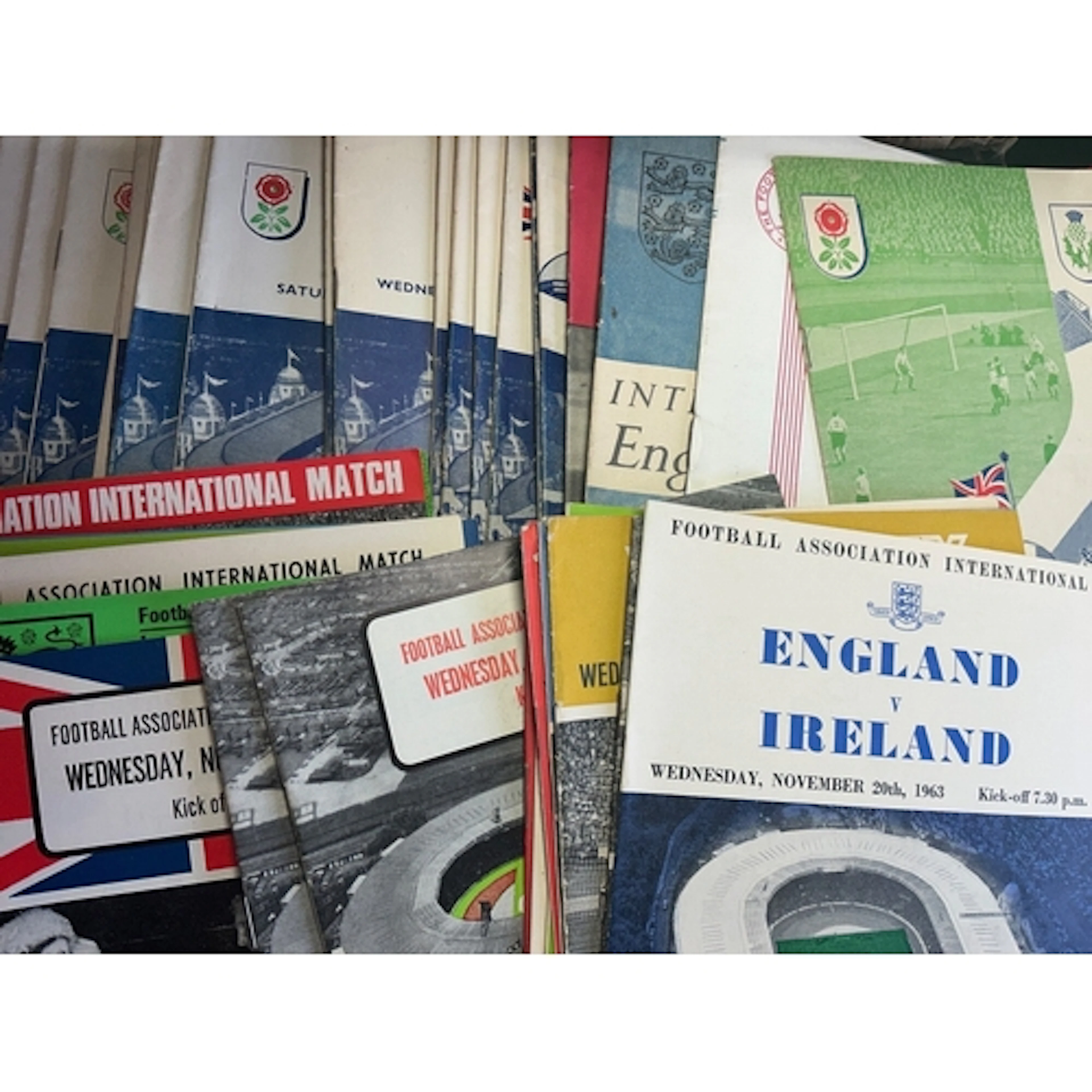 England Home Football Programme Collection: Near complete ru...