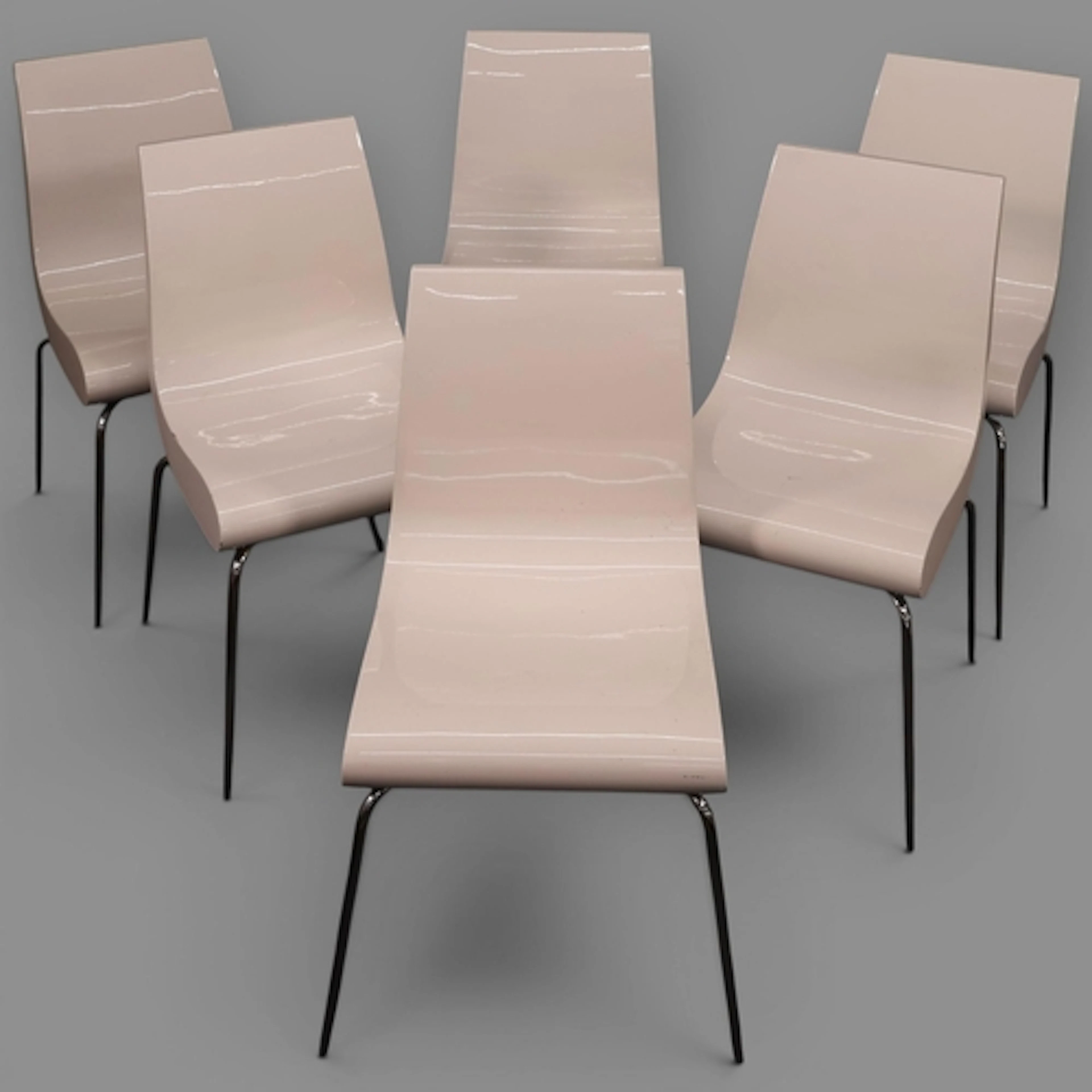 A set of 6 contemporary designer chairs by Compar of Italy, ...