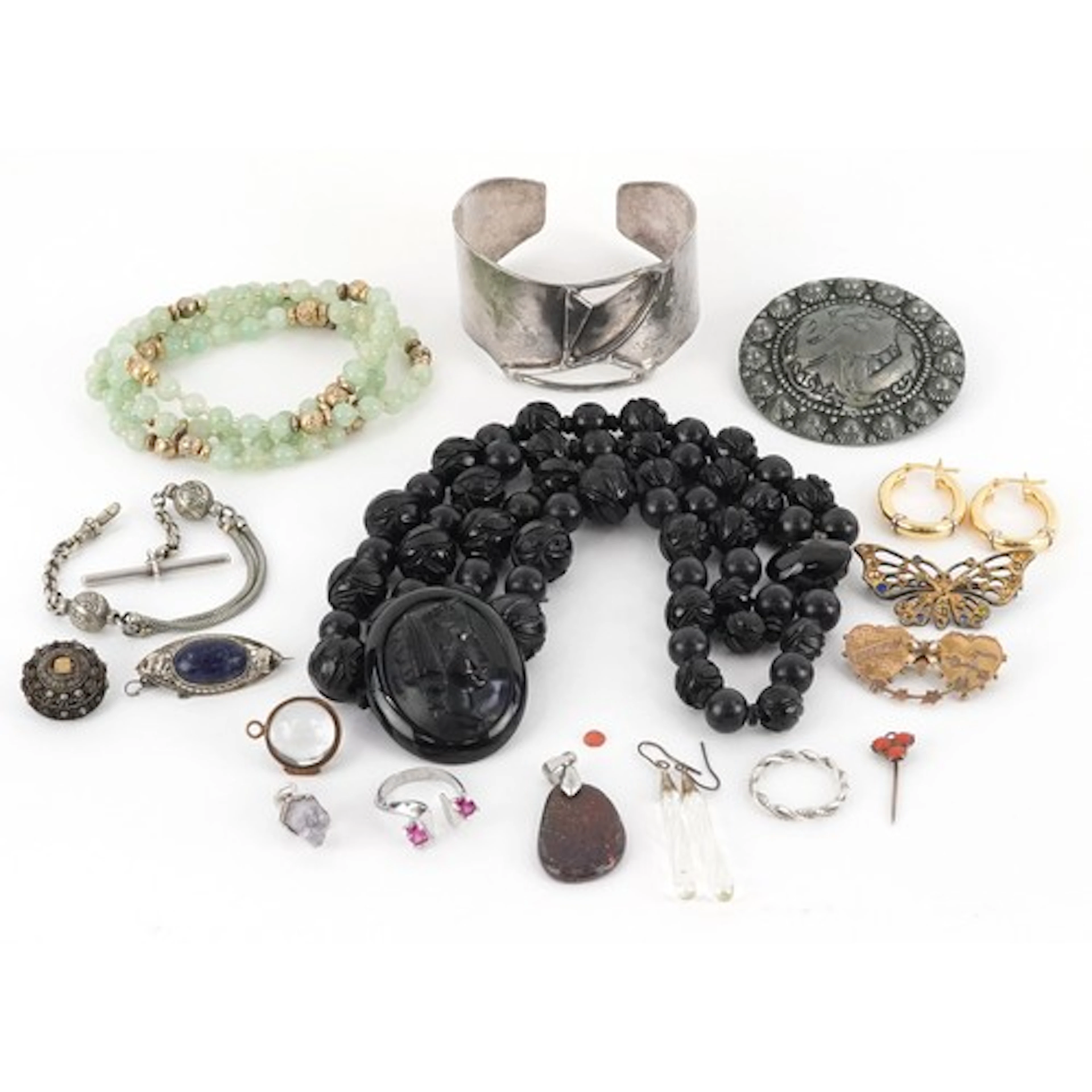 Antique and later jewellery, some silver, including a Victor...