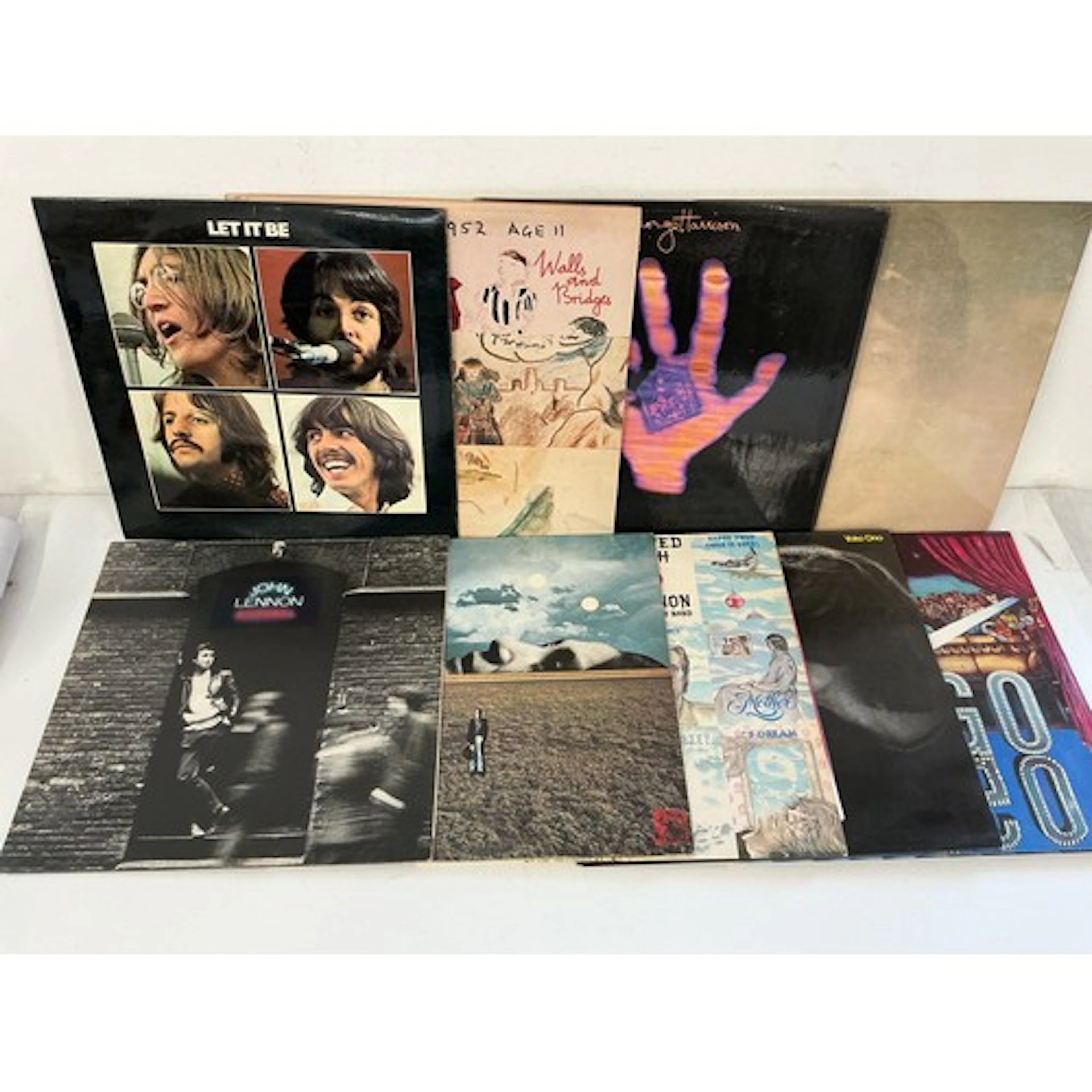 Nine Beatles and solo LPs comprising Let It Be, Walls & ...