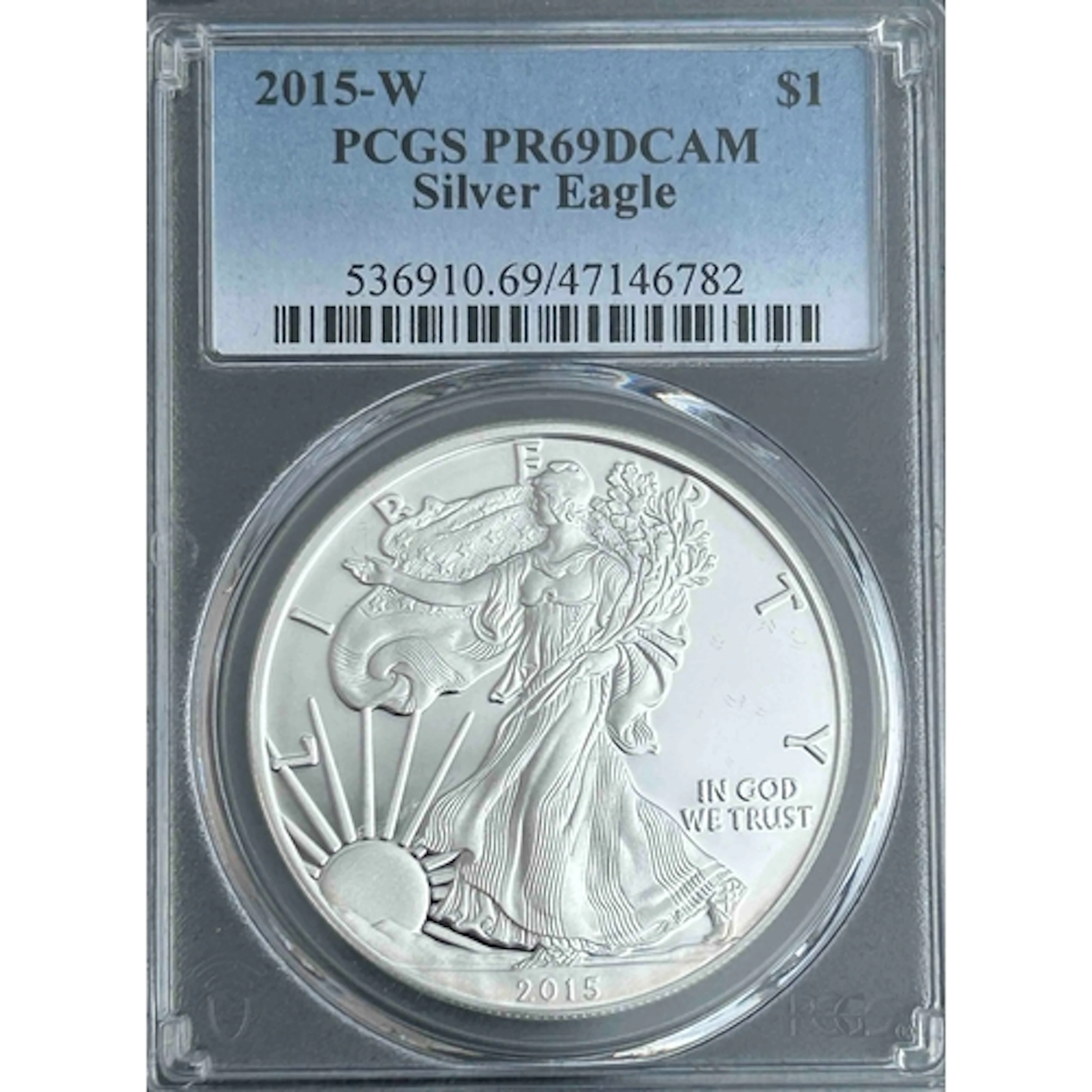 2015 USA $1 silver Proof Eagle coin, West Point Mint slabbed...