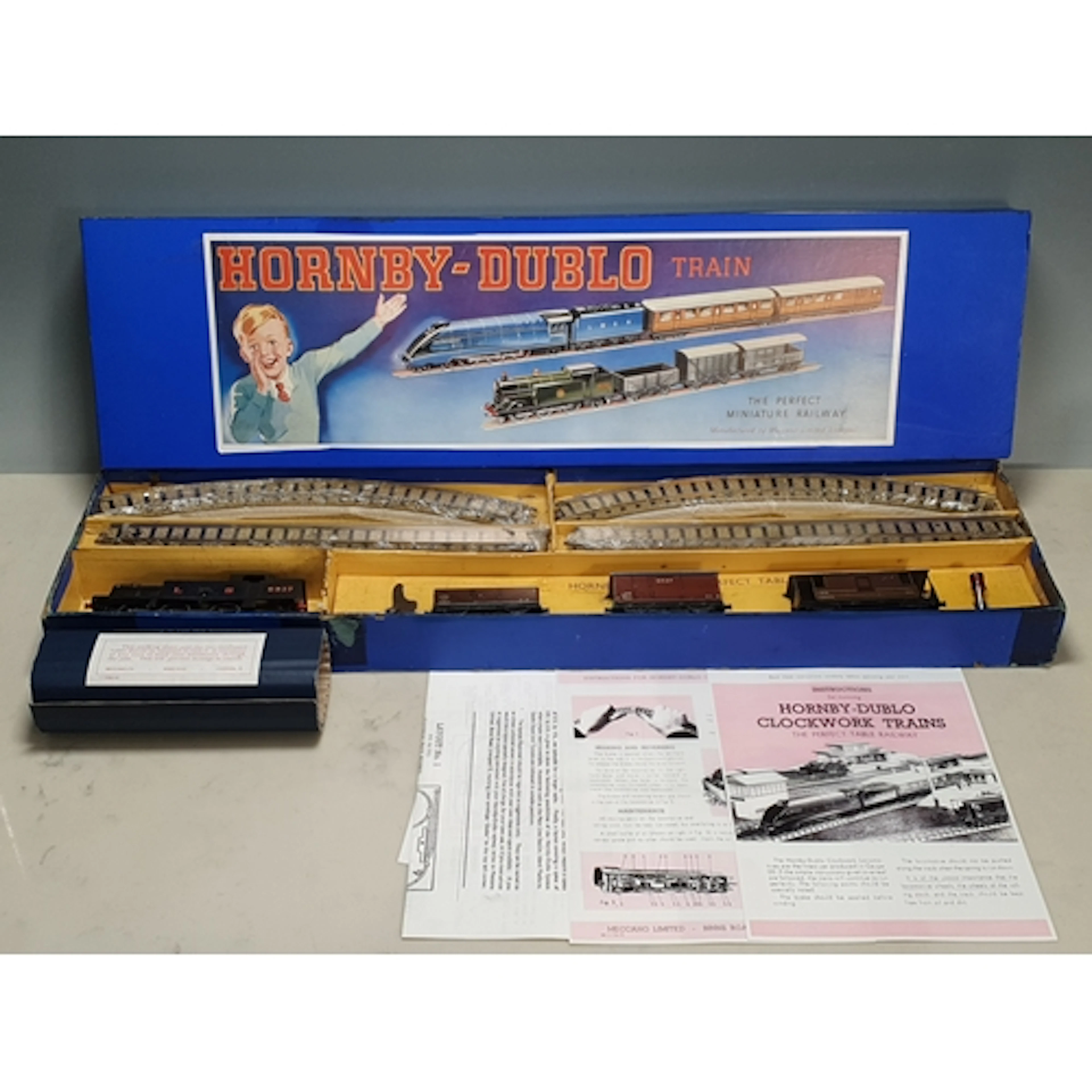 A boxed Hornby Dublo pre-war DG7 LMS clockwork 0-6-2T Goods ...
