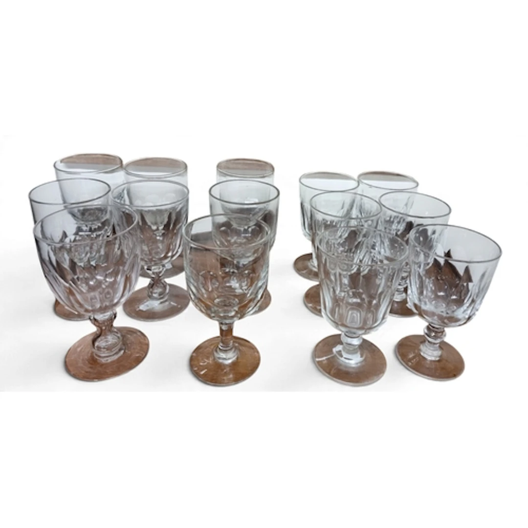 A good quantity of 19th Century and later Wine Goblets.