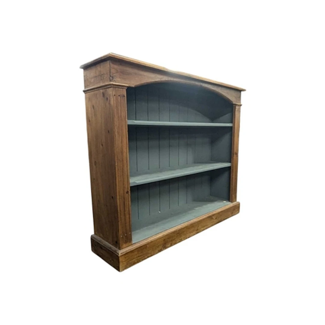 A 20th century solid pine open-window bookcase. Typical form...