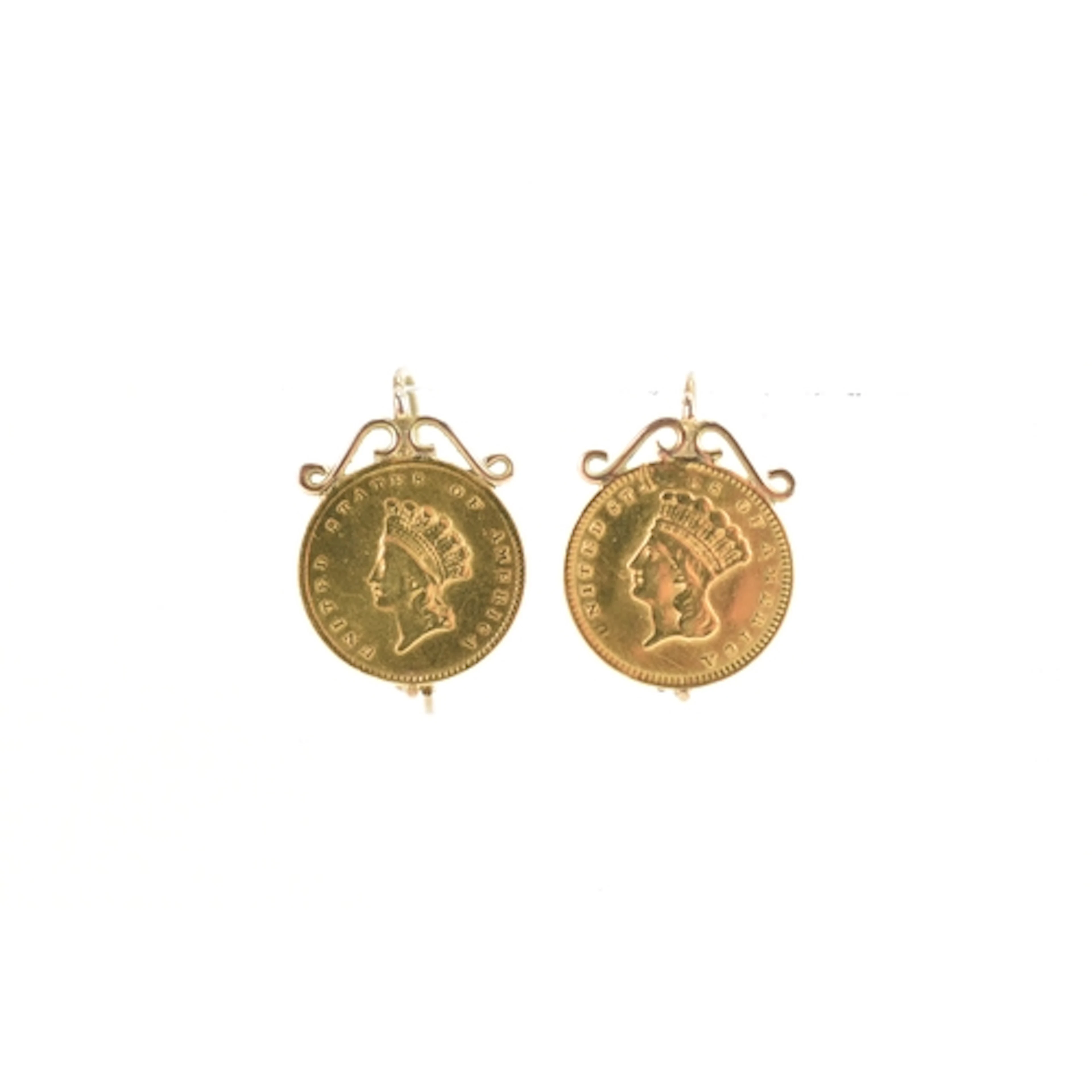 Two 19th century United States of America, One Dollar gold c...