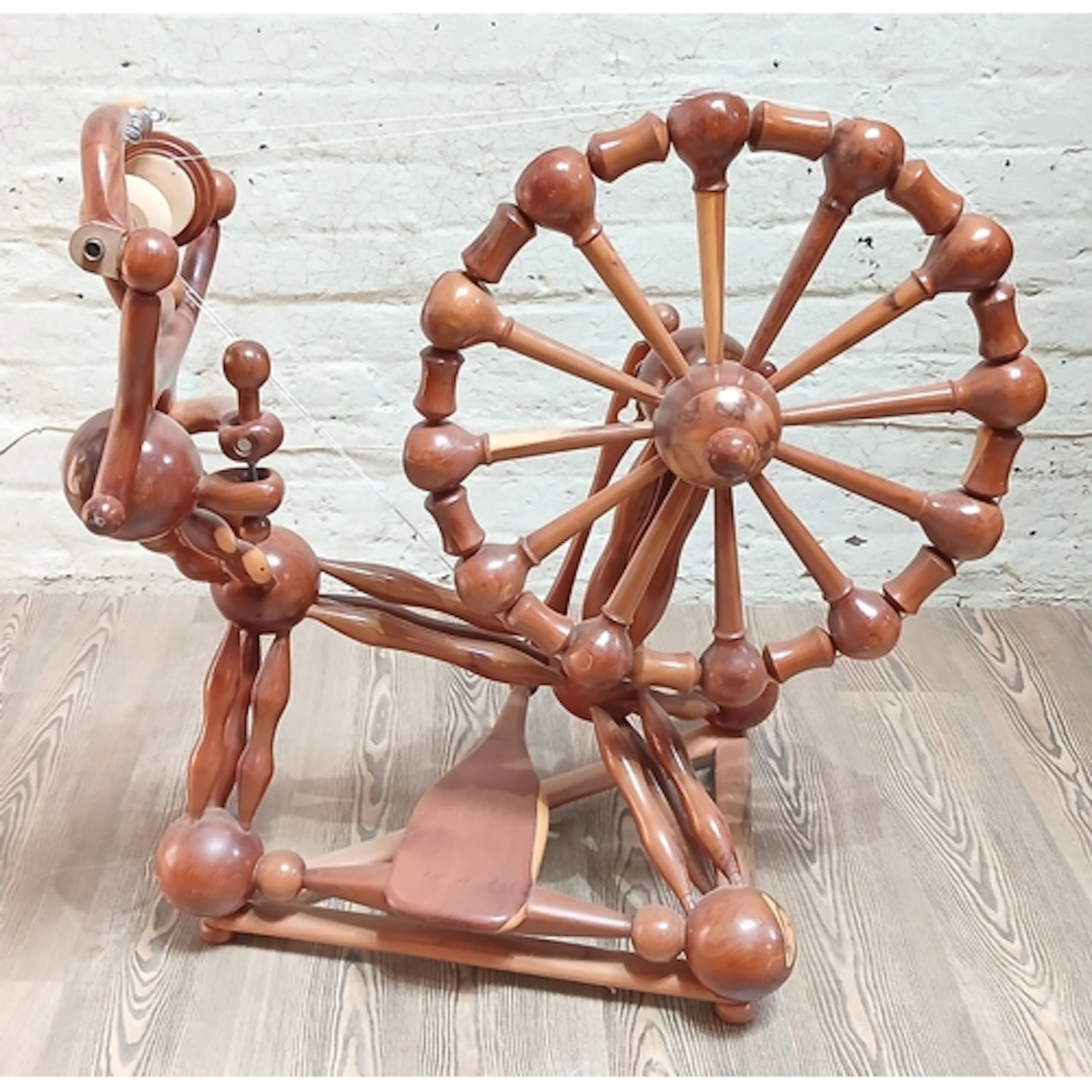 John Southworth Prescott (b1939), spinning wheel, yew wood, ...