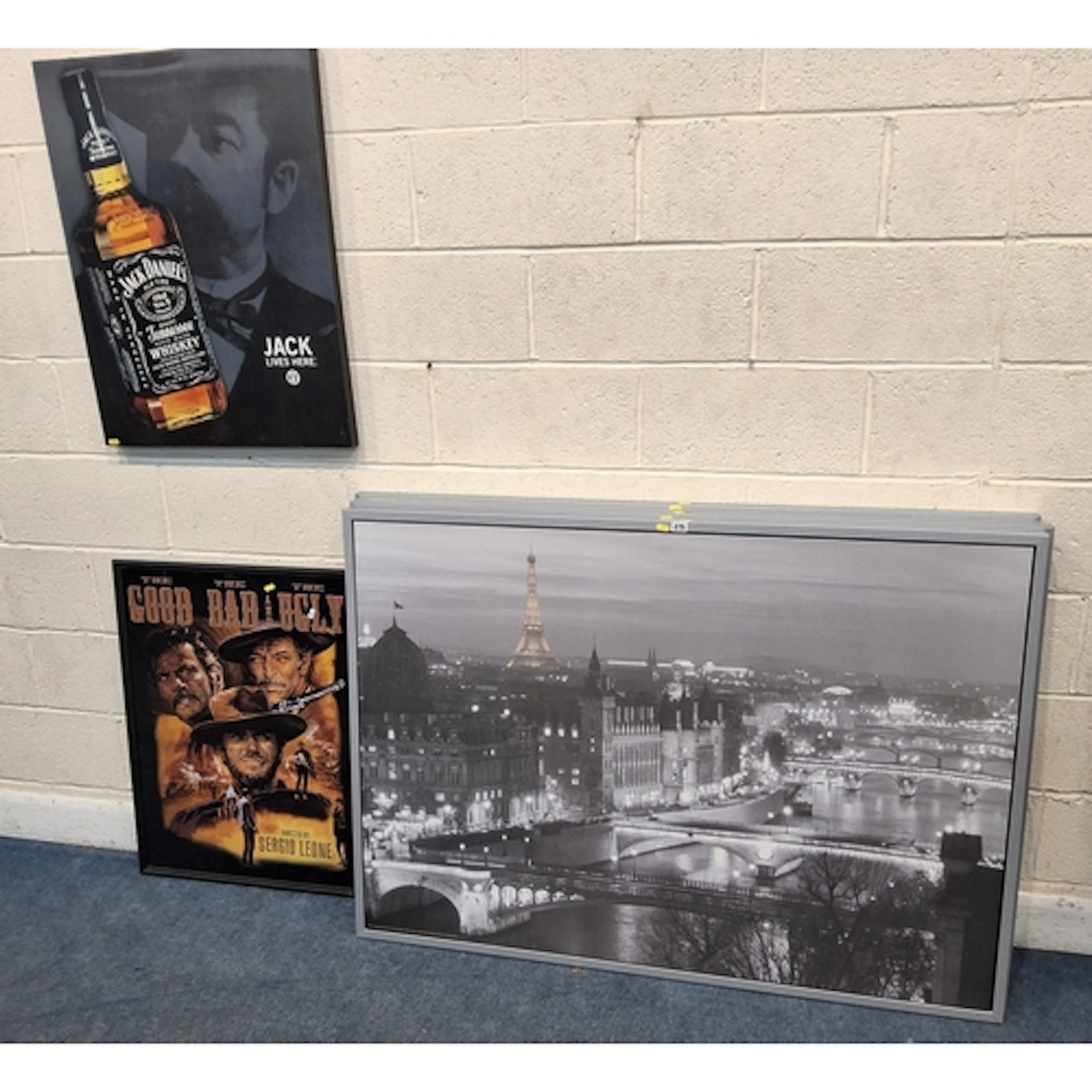 FOUR LARGE IKEA FRAMED PRINTS, largest frame 142cm x 101cm, ...