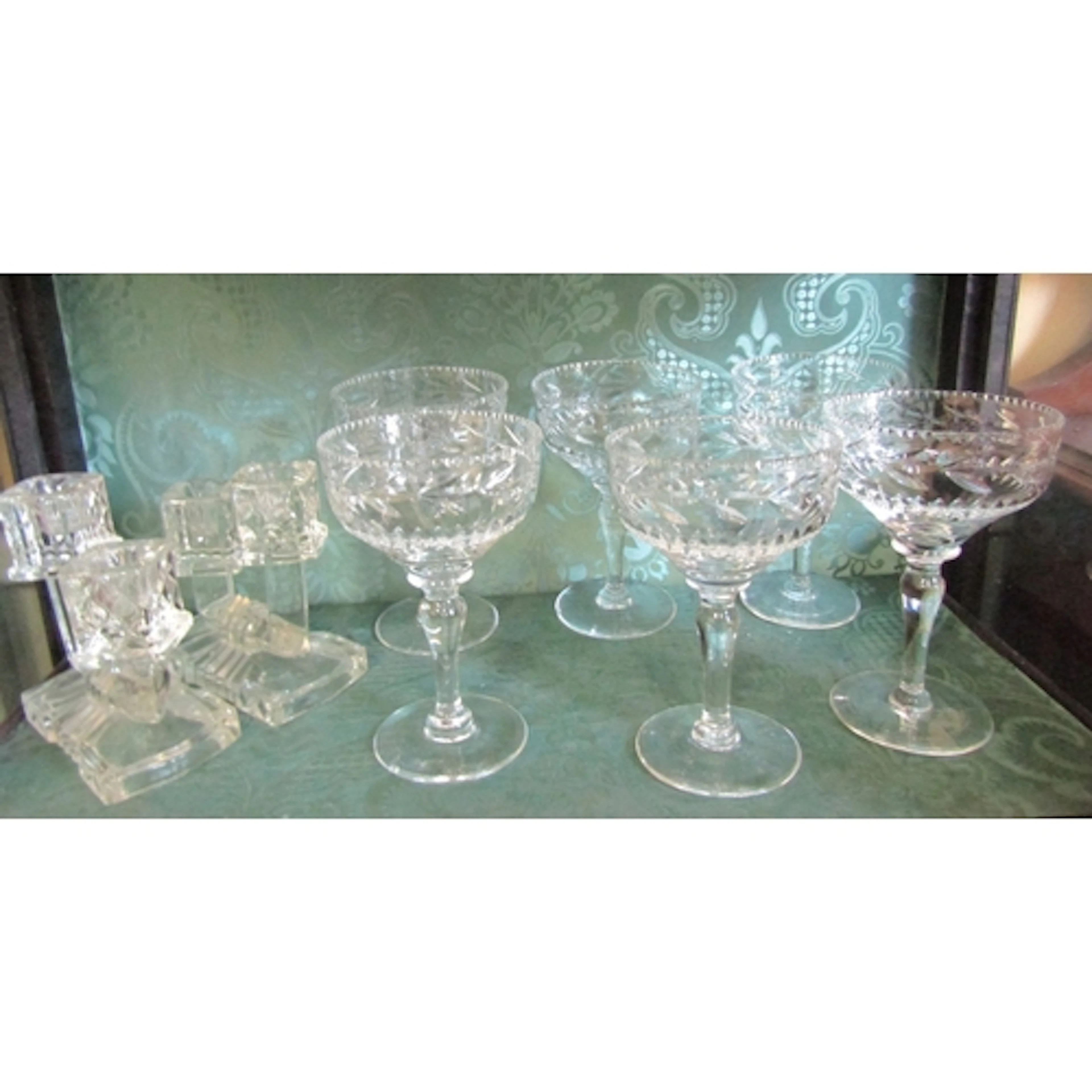 Collection of Various Irish Crystal Including Six Champagne ...