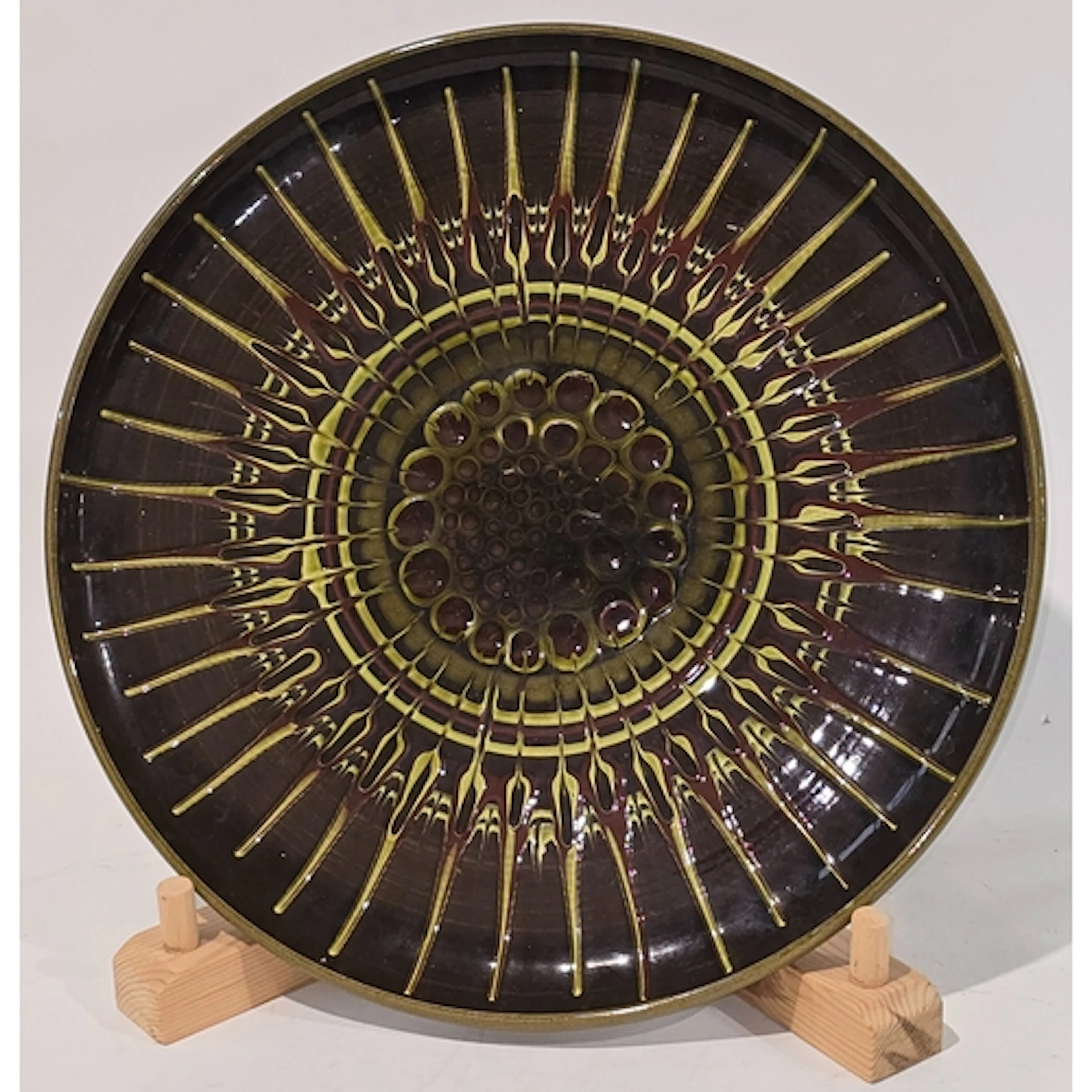 Poole Pottery large glazed wall plaque / charger by Guy Syde...