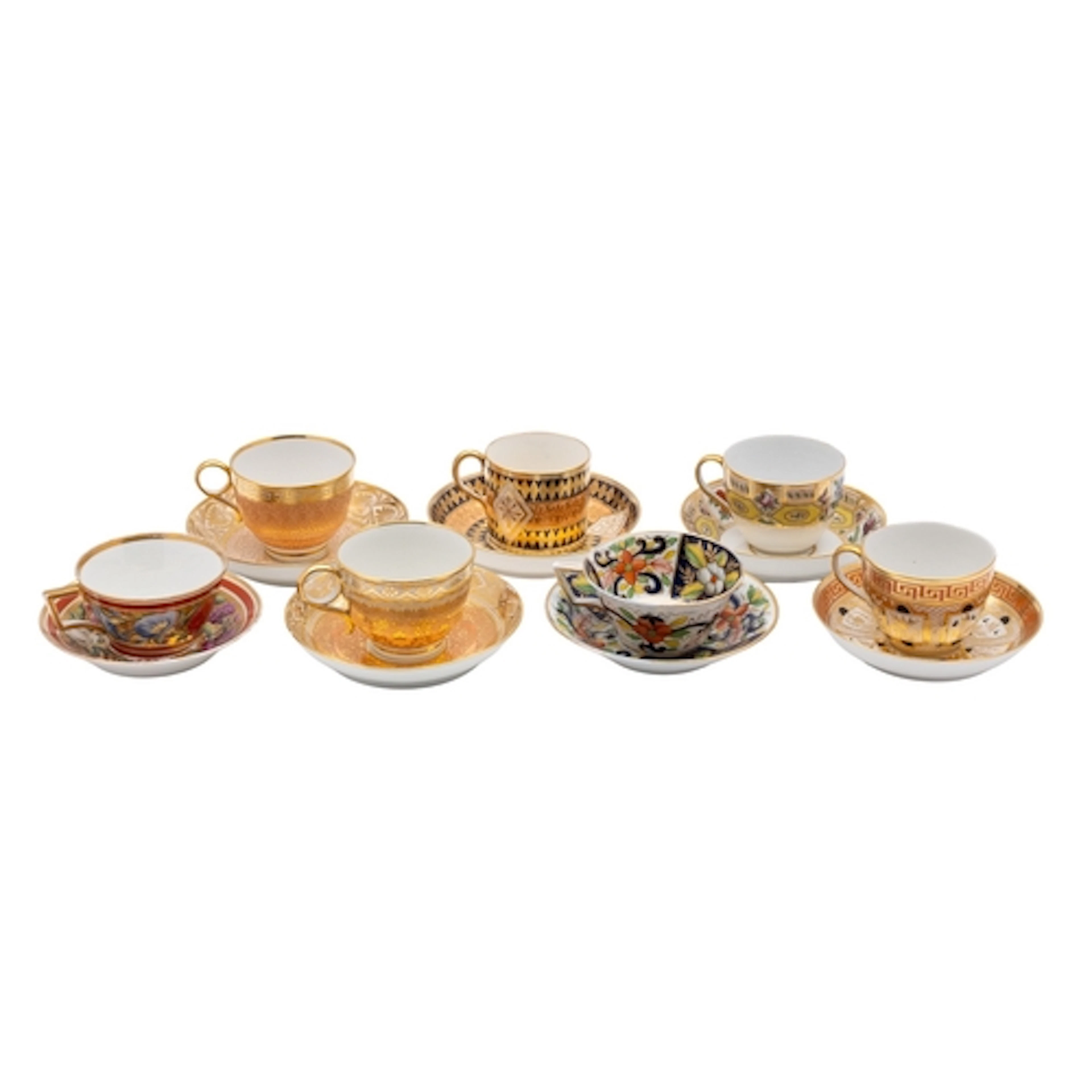 A group of early 19th century English cups and saucers vario...