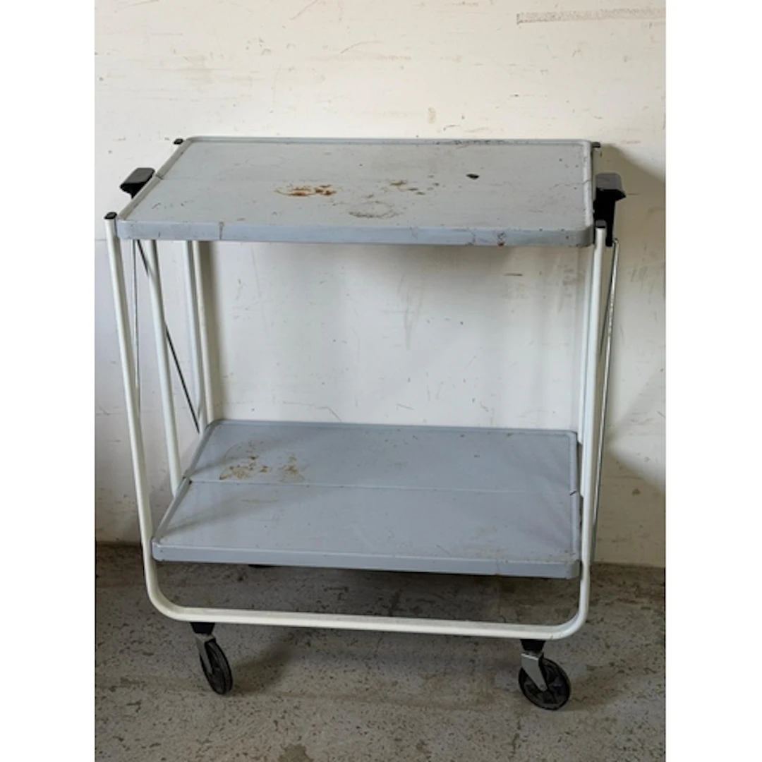 A Mid Century metal serving trolley