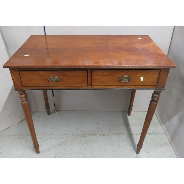 Mahogany Veneered Side Table, 2 drawers (1 with no handle), ...