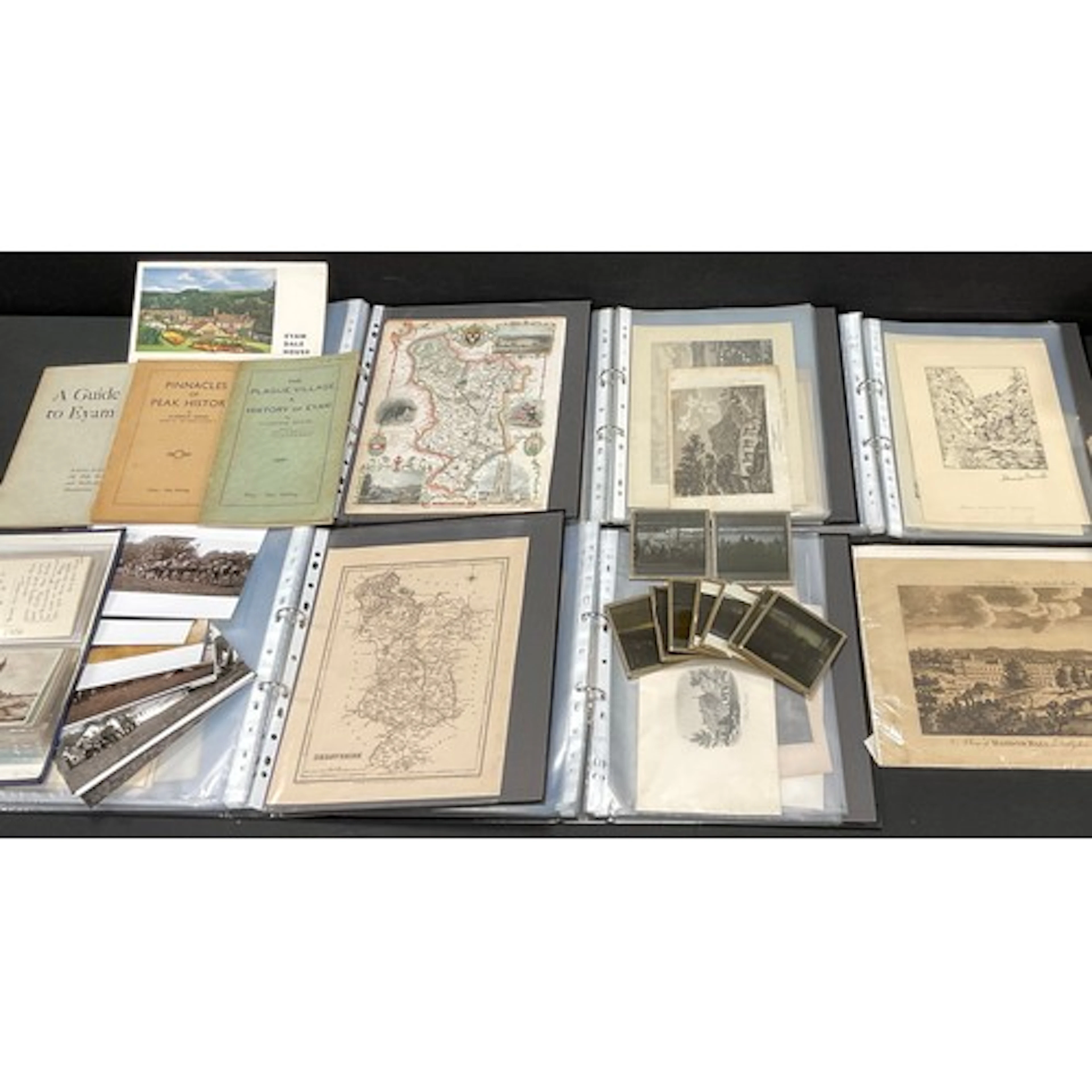 Postcards, magic lantern slides, photographs, pencil sketche...
