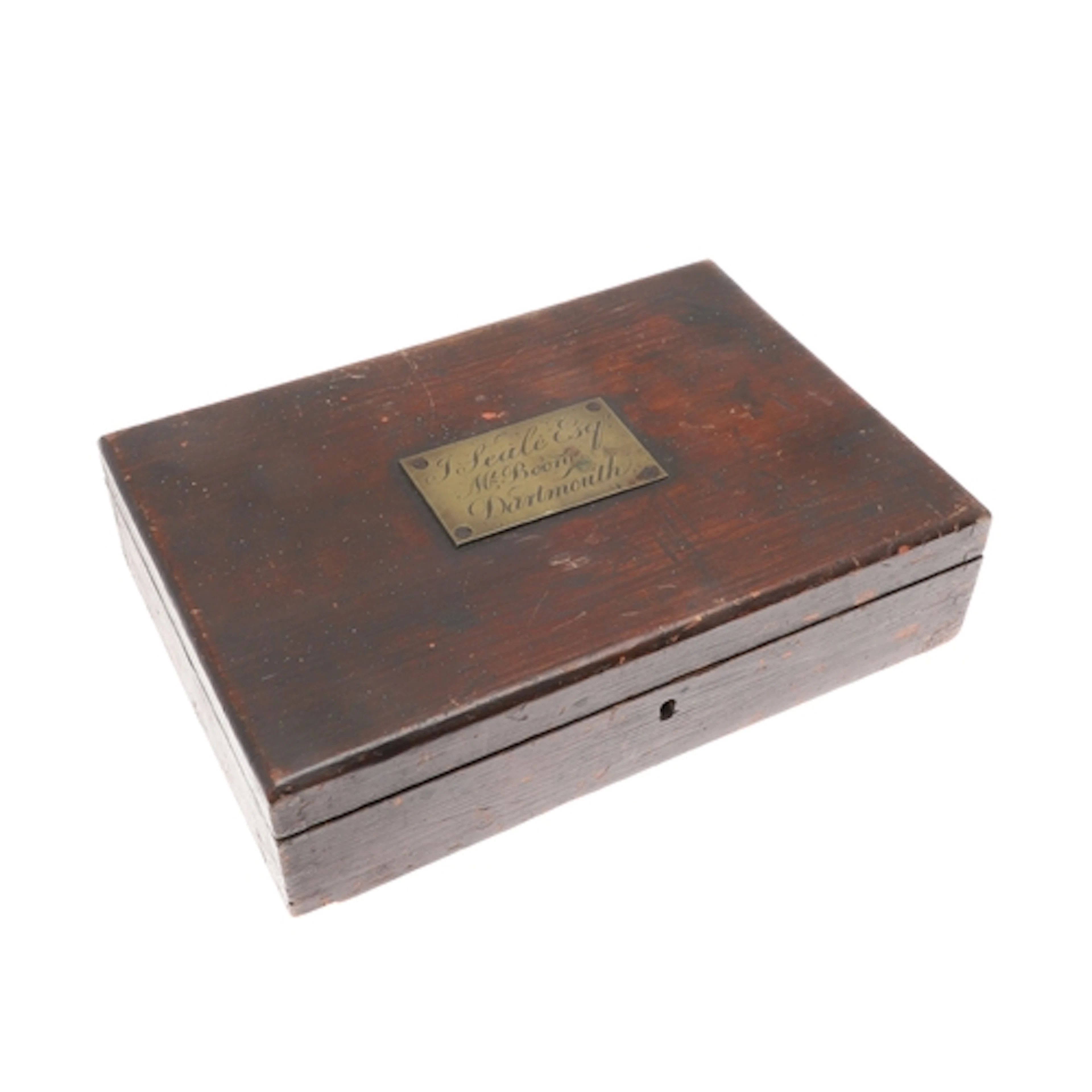 AN 18TH CENTURY PISTOL BOX NAMED FOR J. SEALE ESQ, MT. BOONE...