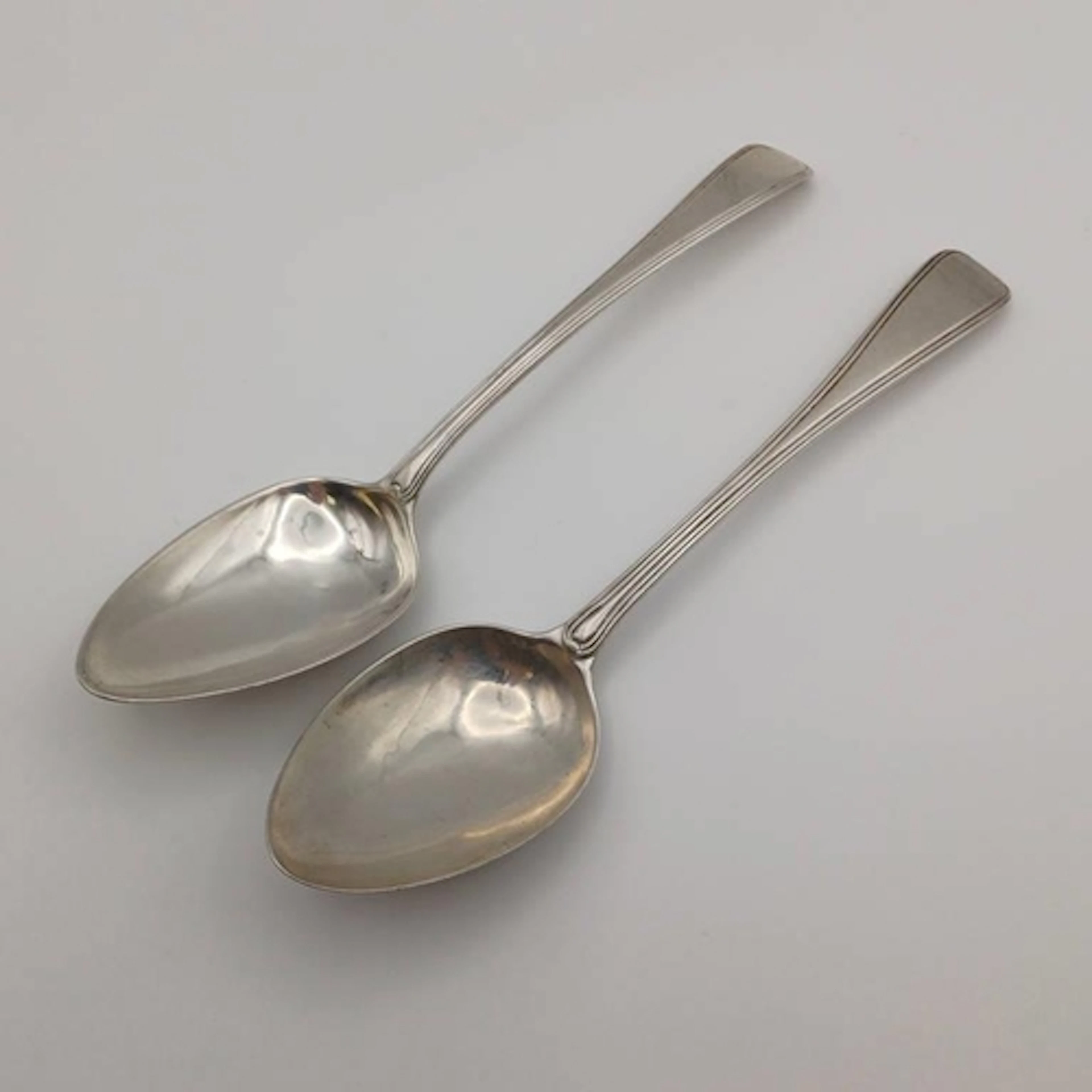 2 SILVER DESSERT SPOONS, ONE BY RICHARD CROSSLEY, LONDON 180...