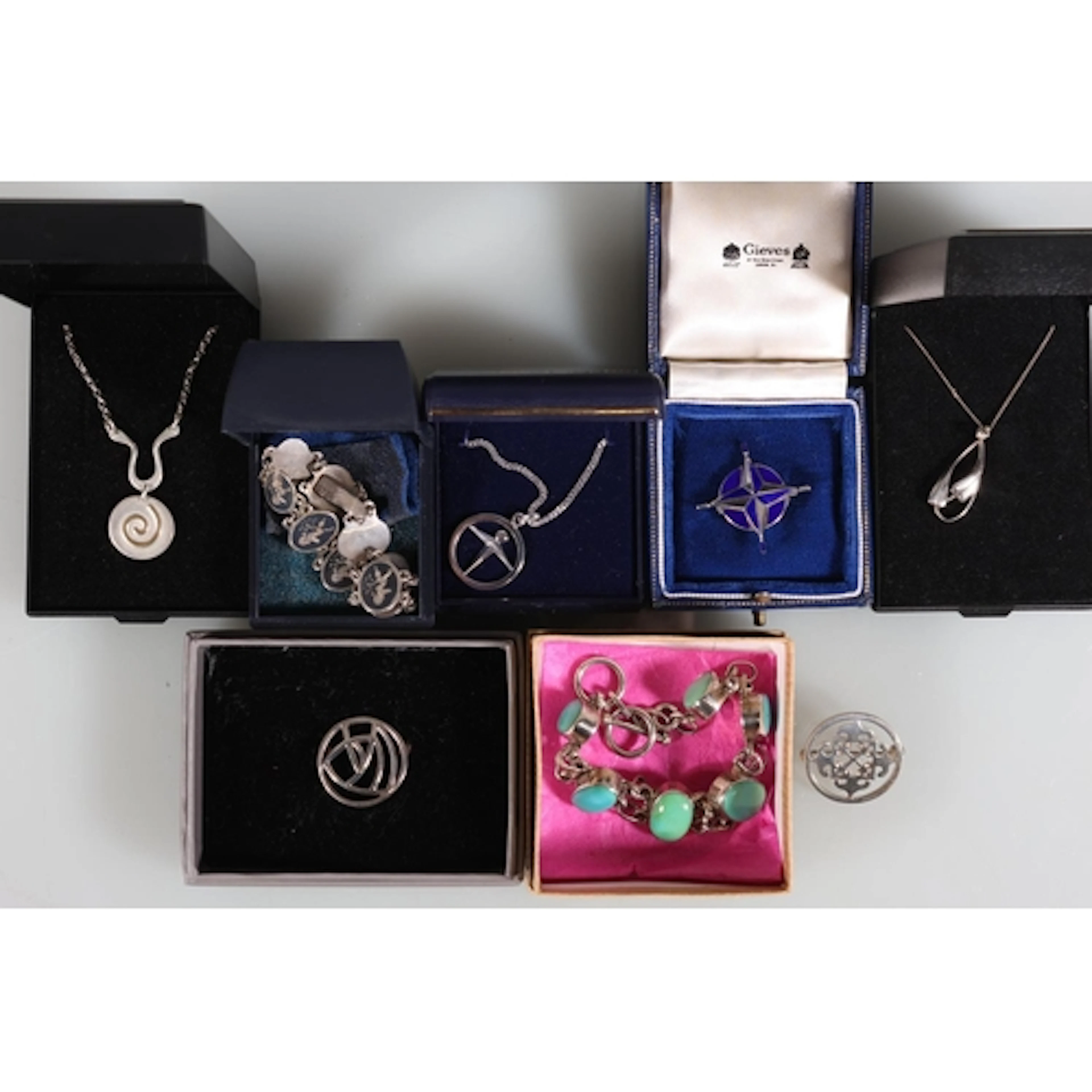 Modern silver and other jewellery to include a silver and en...