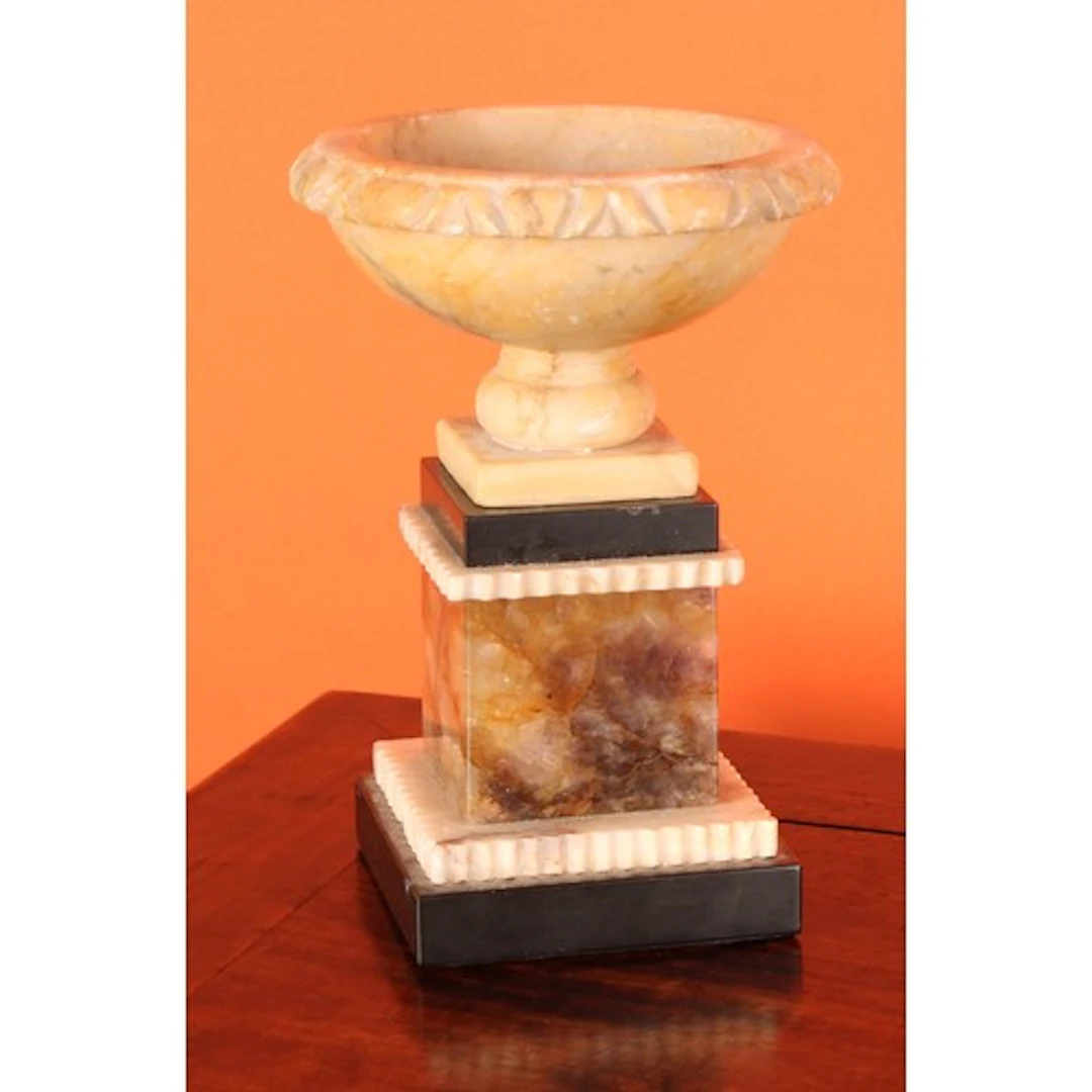A 19th Century Derbyshire Blue John, alabaster, and Sienna m...