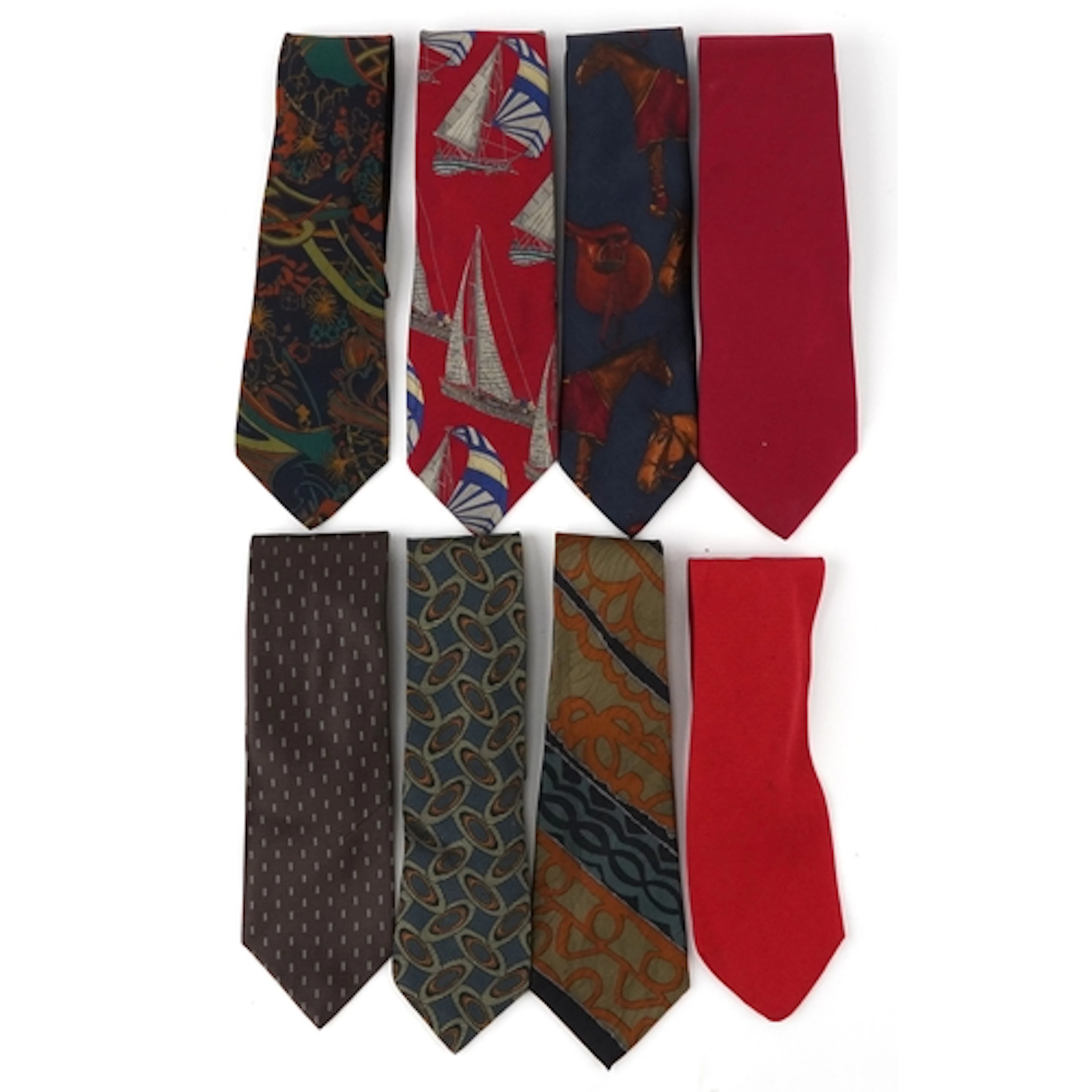 Eight silk ties comprising Polo Ralph Lauren, Giorgio Armani...