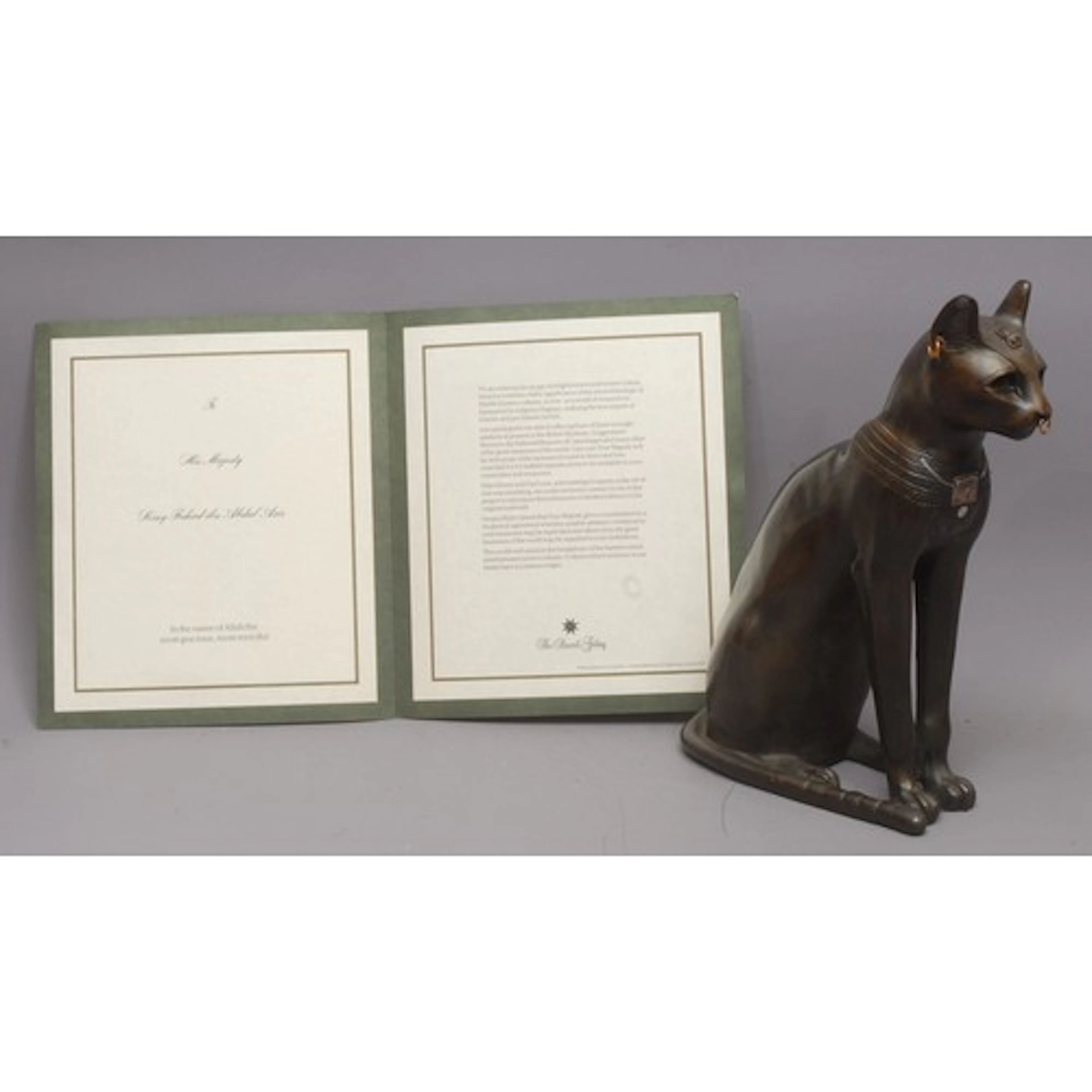 Peter Shorer and Paul Lunt, a bronze sculpture, of a cat, a ...