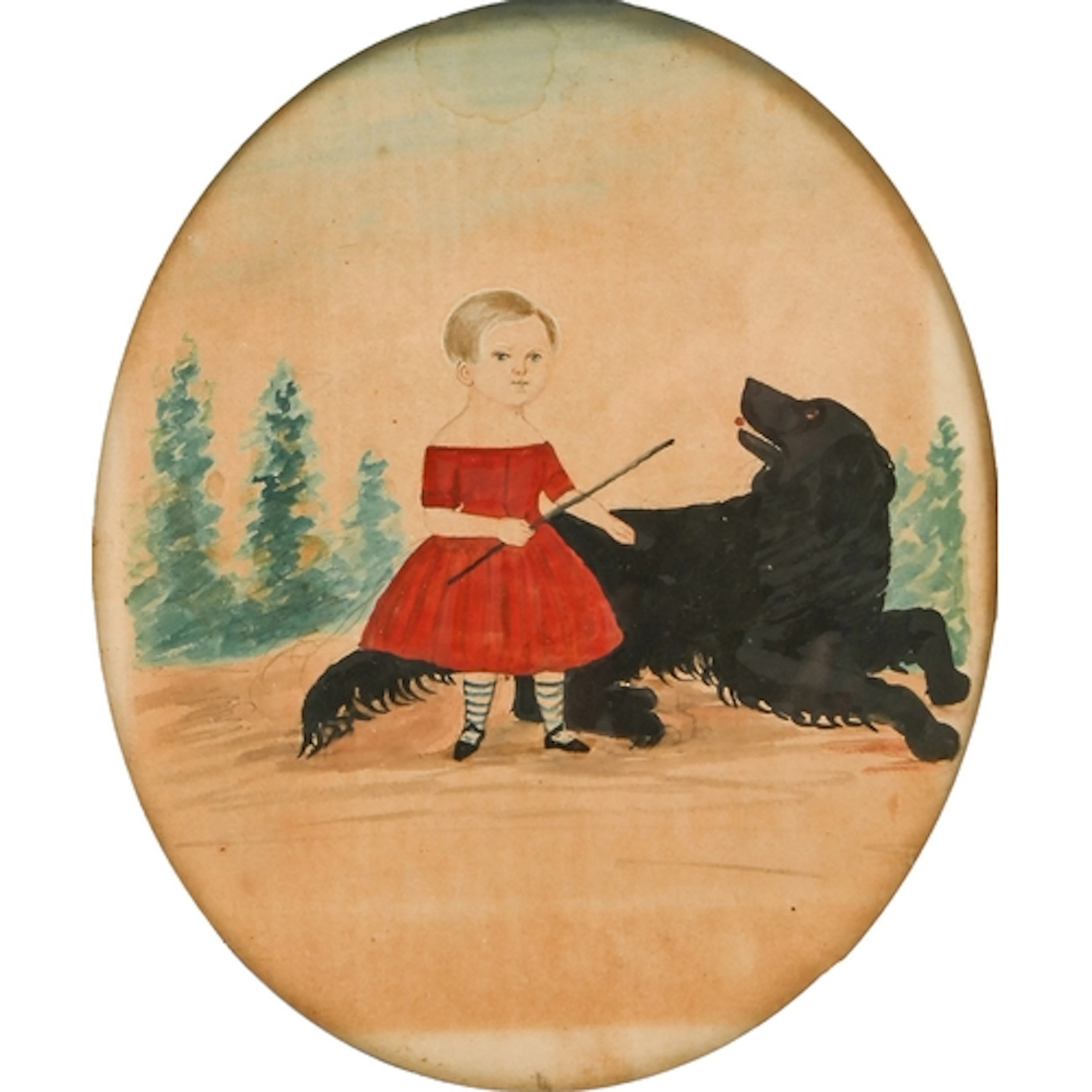 British naïve artist, 19th century - A Child with a Mas...