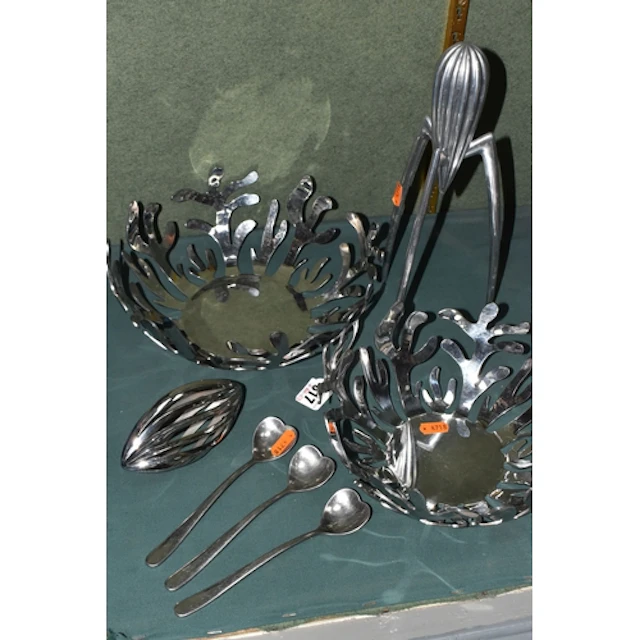 A GROUP OF ALESSI STAINLESS STEEL KITCHEN ITEMS, comprising ...
