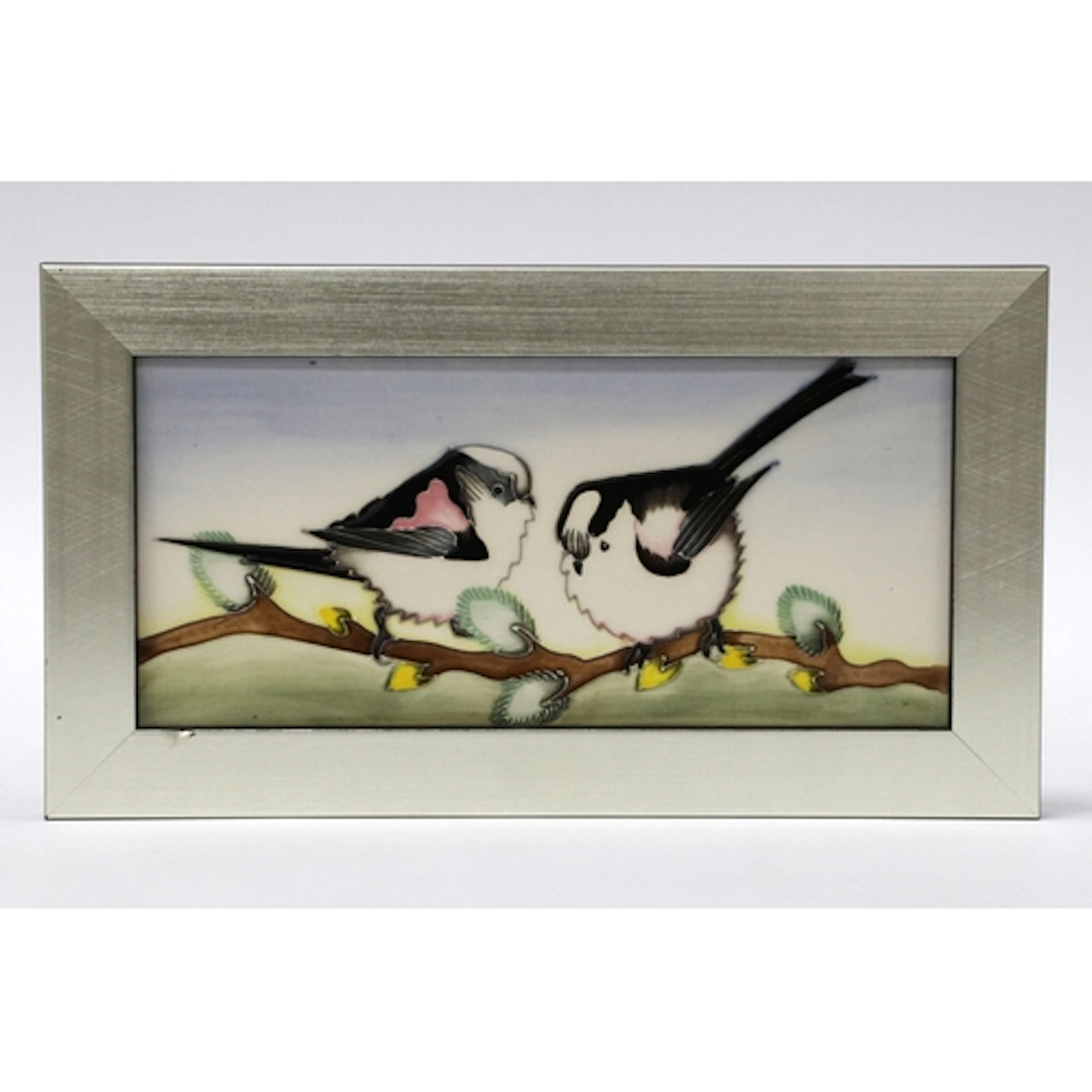 A Moorcroft Pottery Plaque, of rectangular form, painted in ...