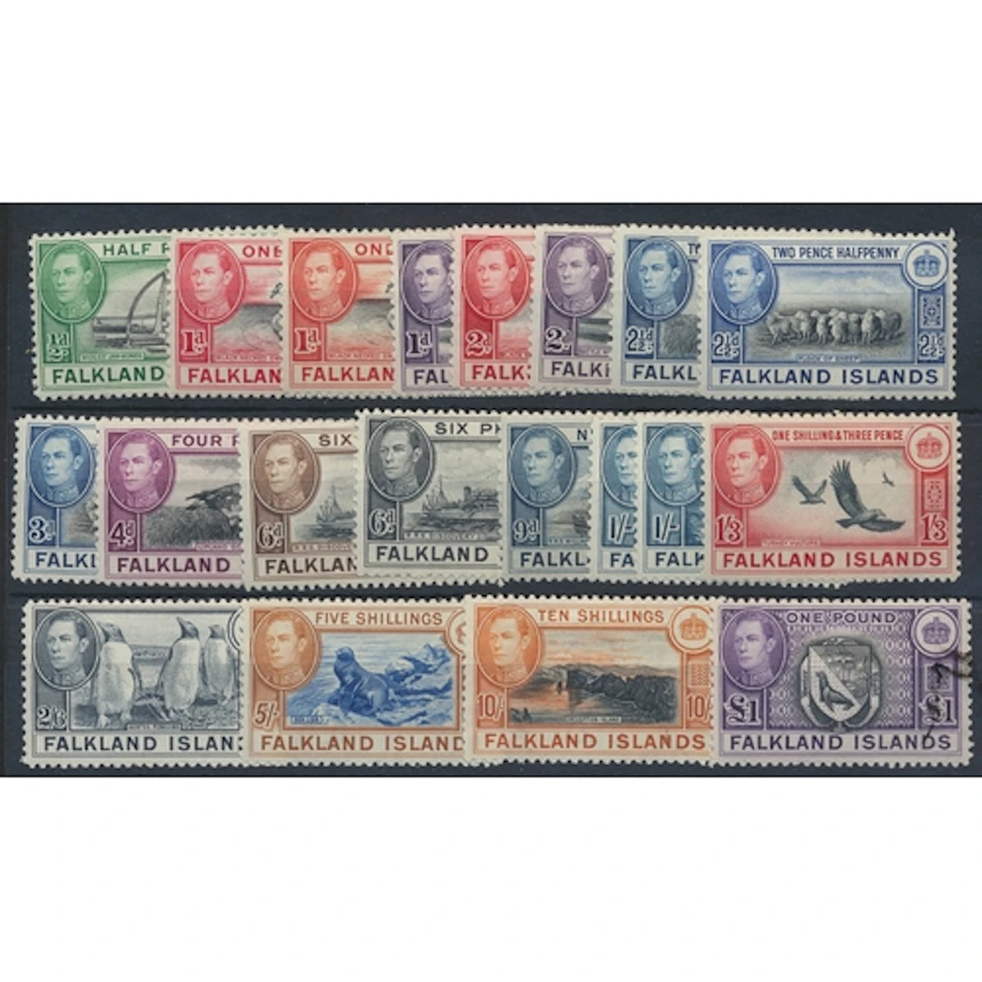 Falkland Islands. 1938-50 set M (SG 146-163). Cat £475. (S)