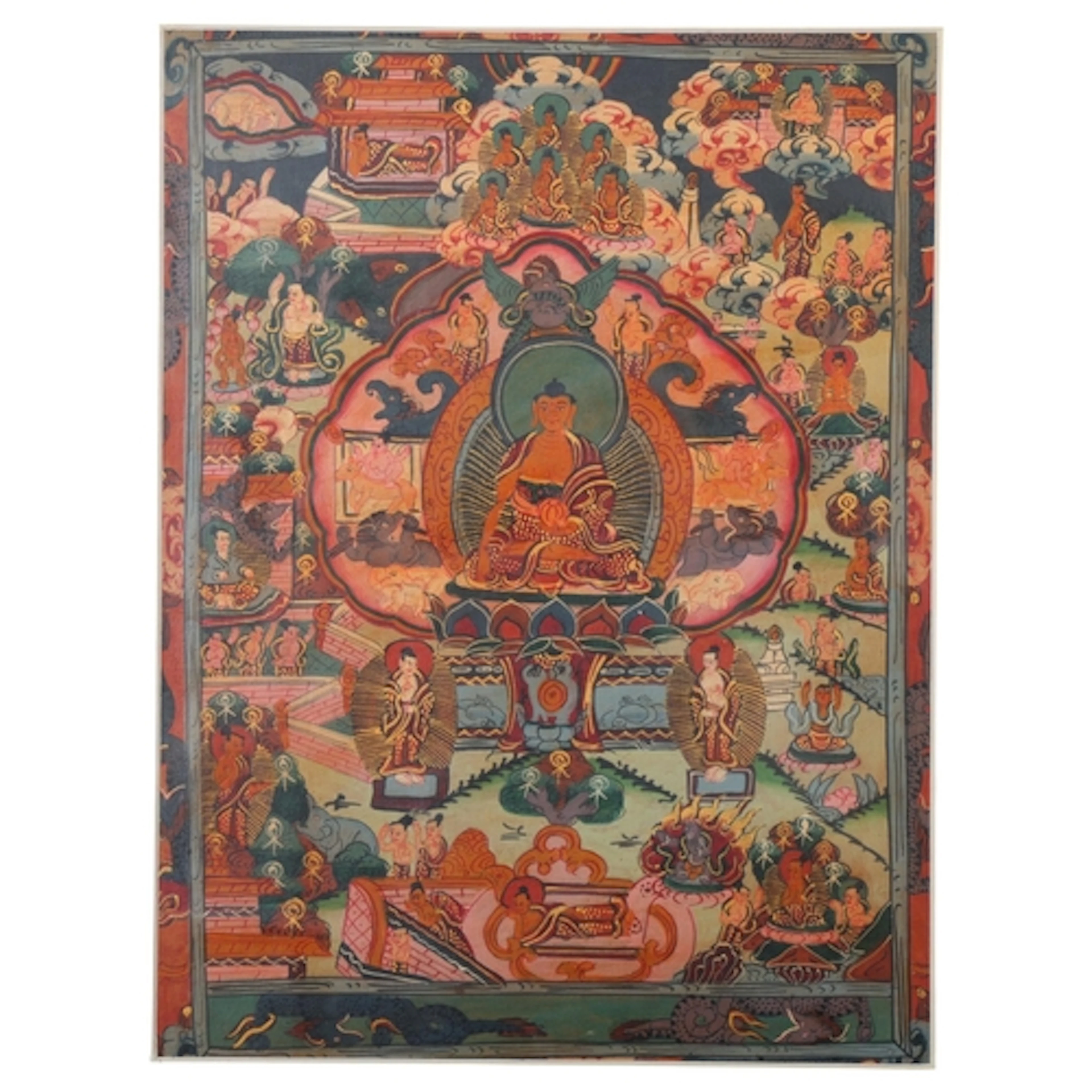 An Indian gouache painting on paper, depicting religious sce...
