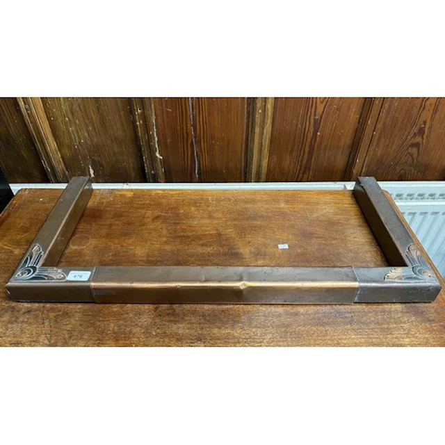 Art nouveau style copper fire fender, 78cm wide.