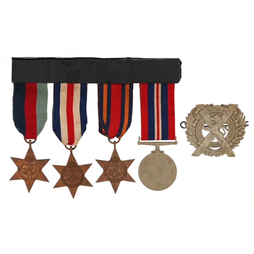 Four British military World War II medals including The Burm...