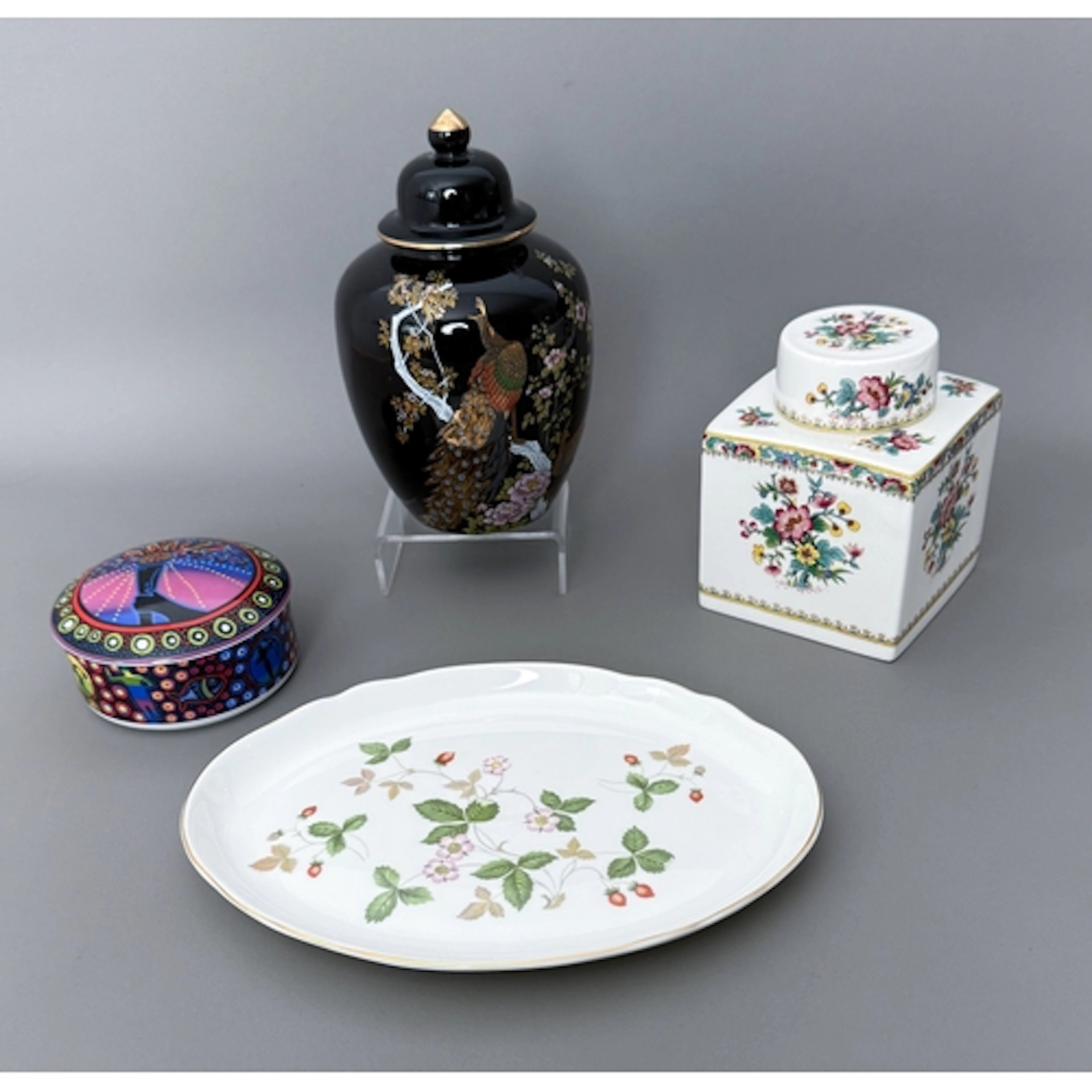 A small collection of pottery and bone china, comprising - ...