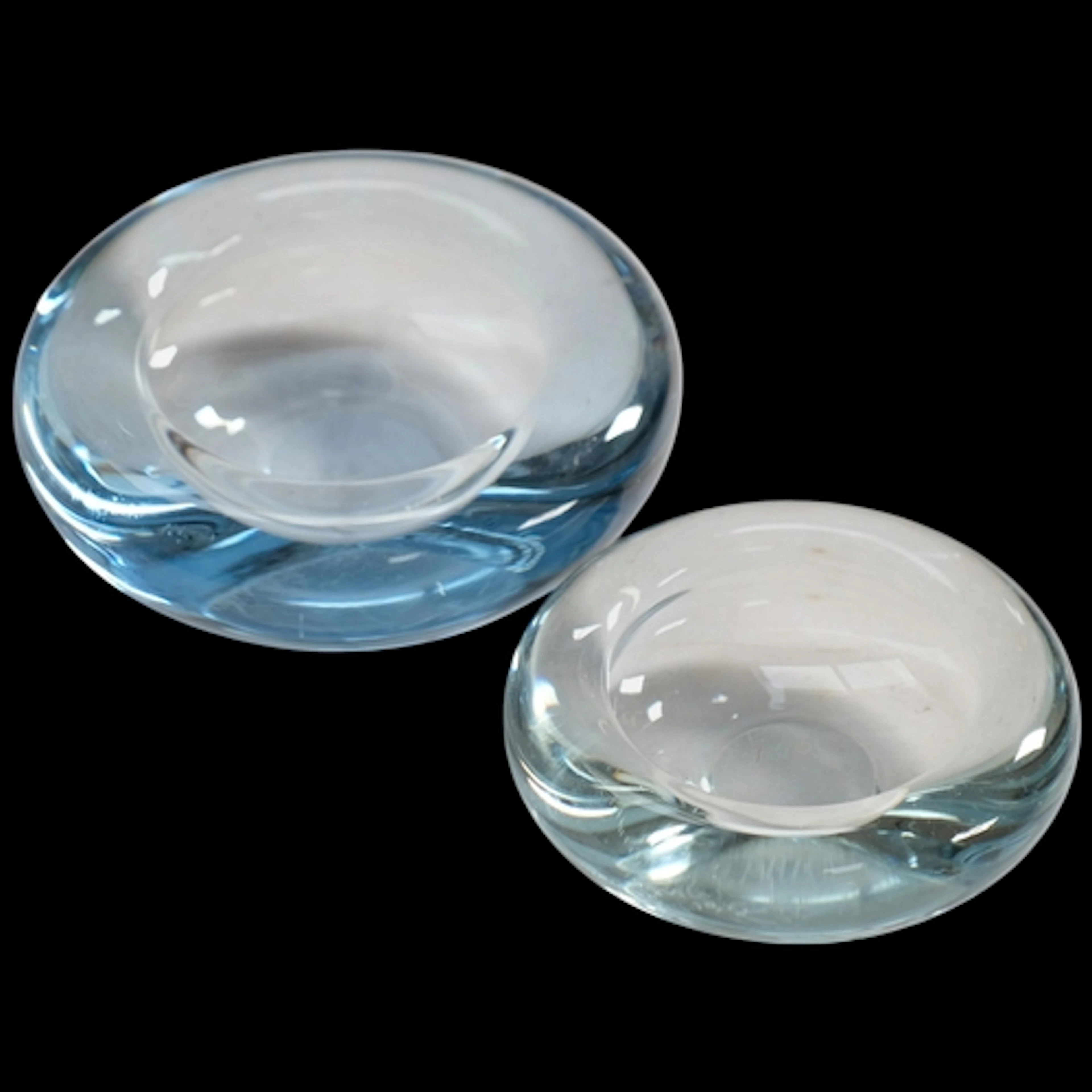 2 Danish mid-century "Hella" glass bowls, designed by Per Lu...
