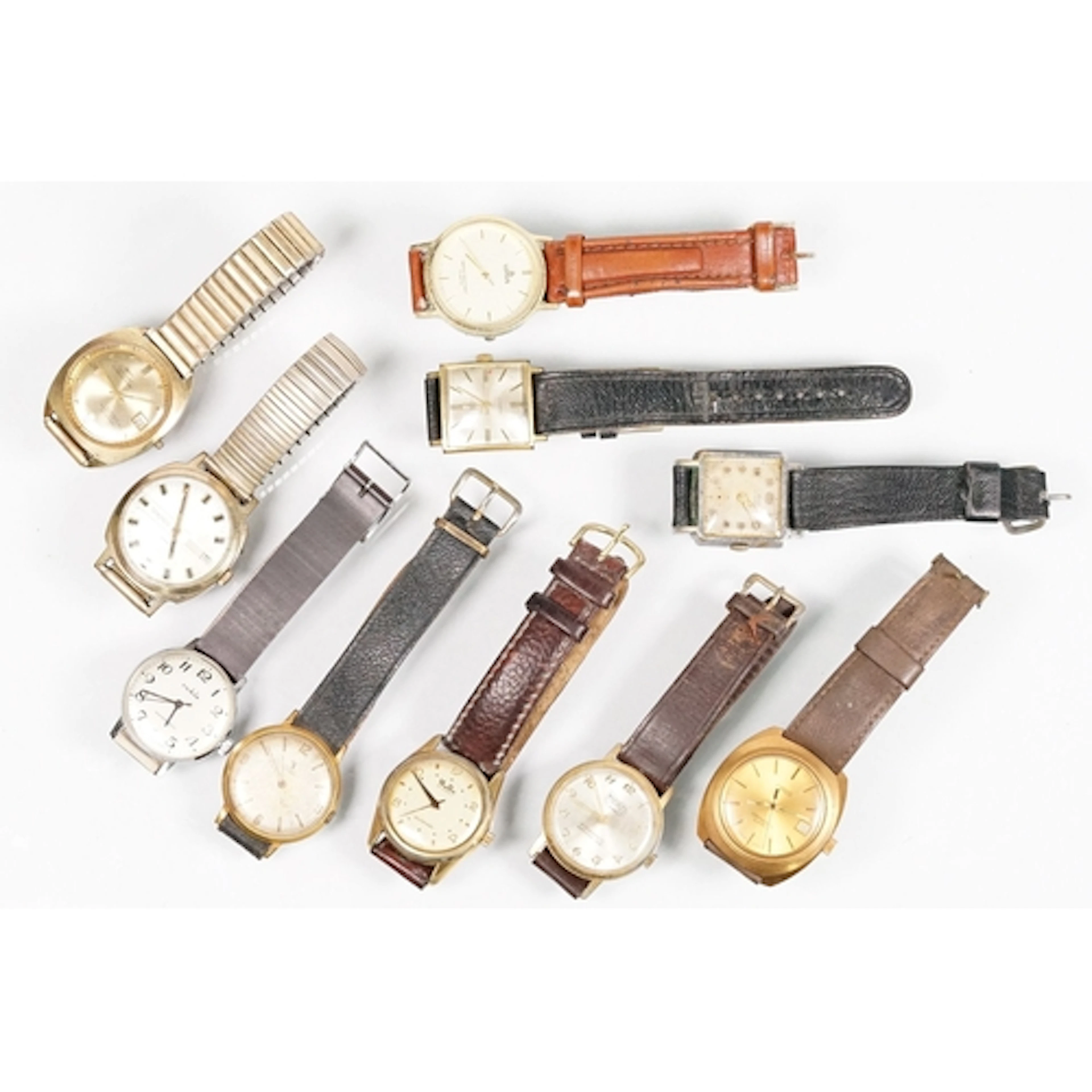 A collection of ten vintage gents watches to include MuDu, O...