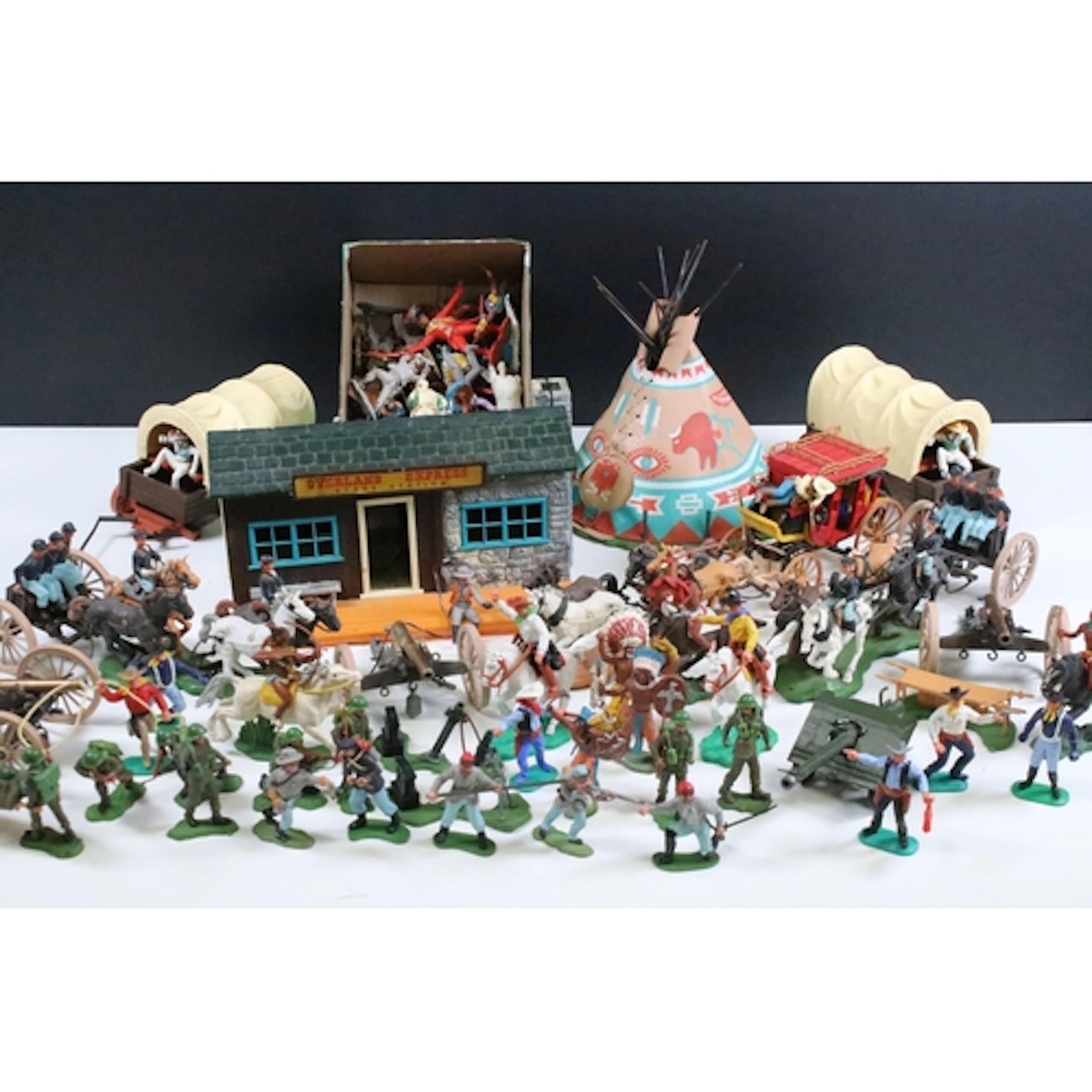 Collection of plastic figures to include Britains and Timpo ...