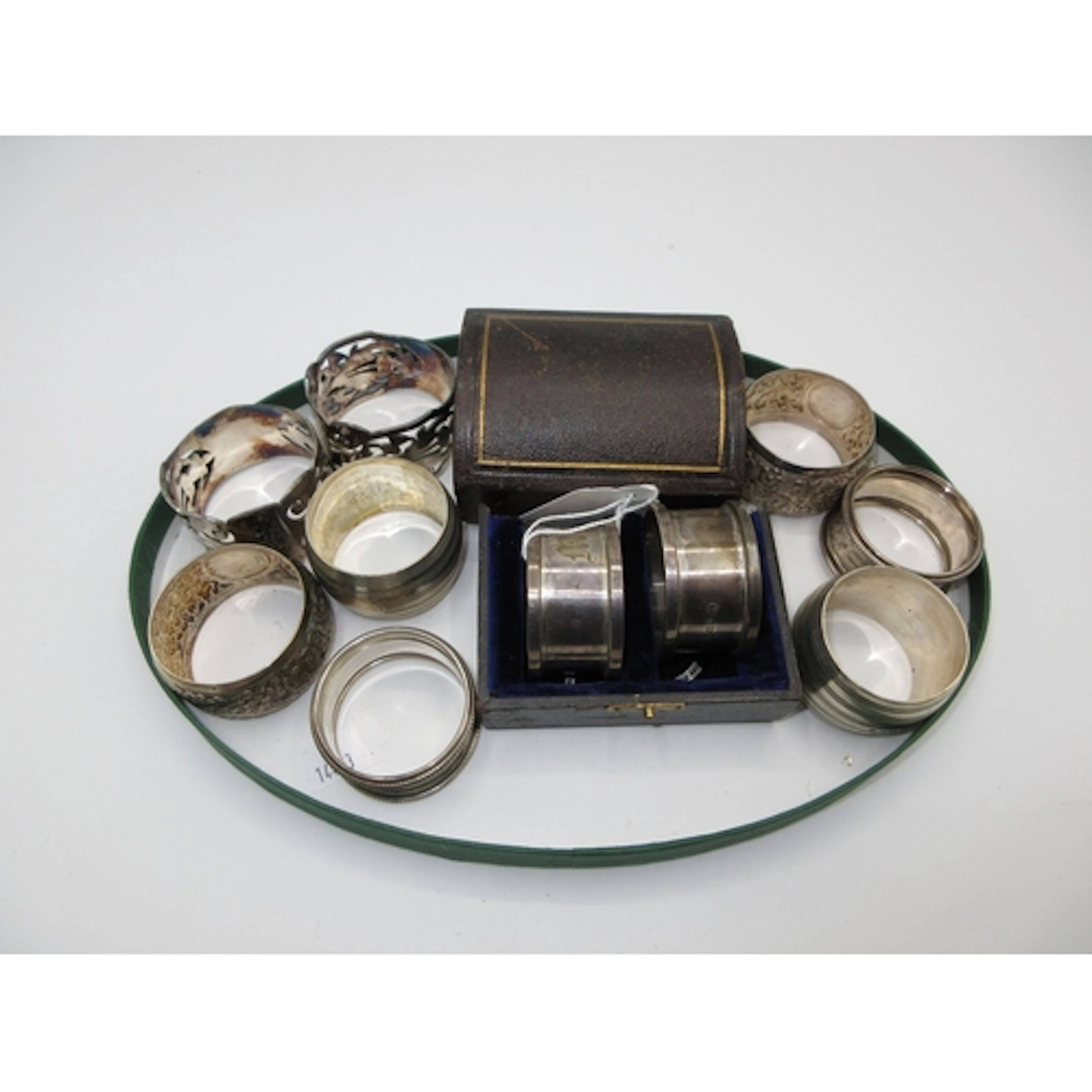 Four Pairs of Silver Napkin Rings, 160g, and a Pair of Plate...