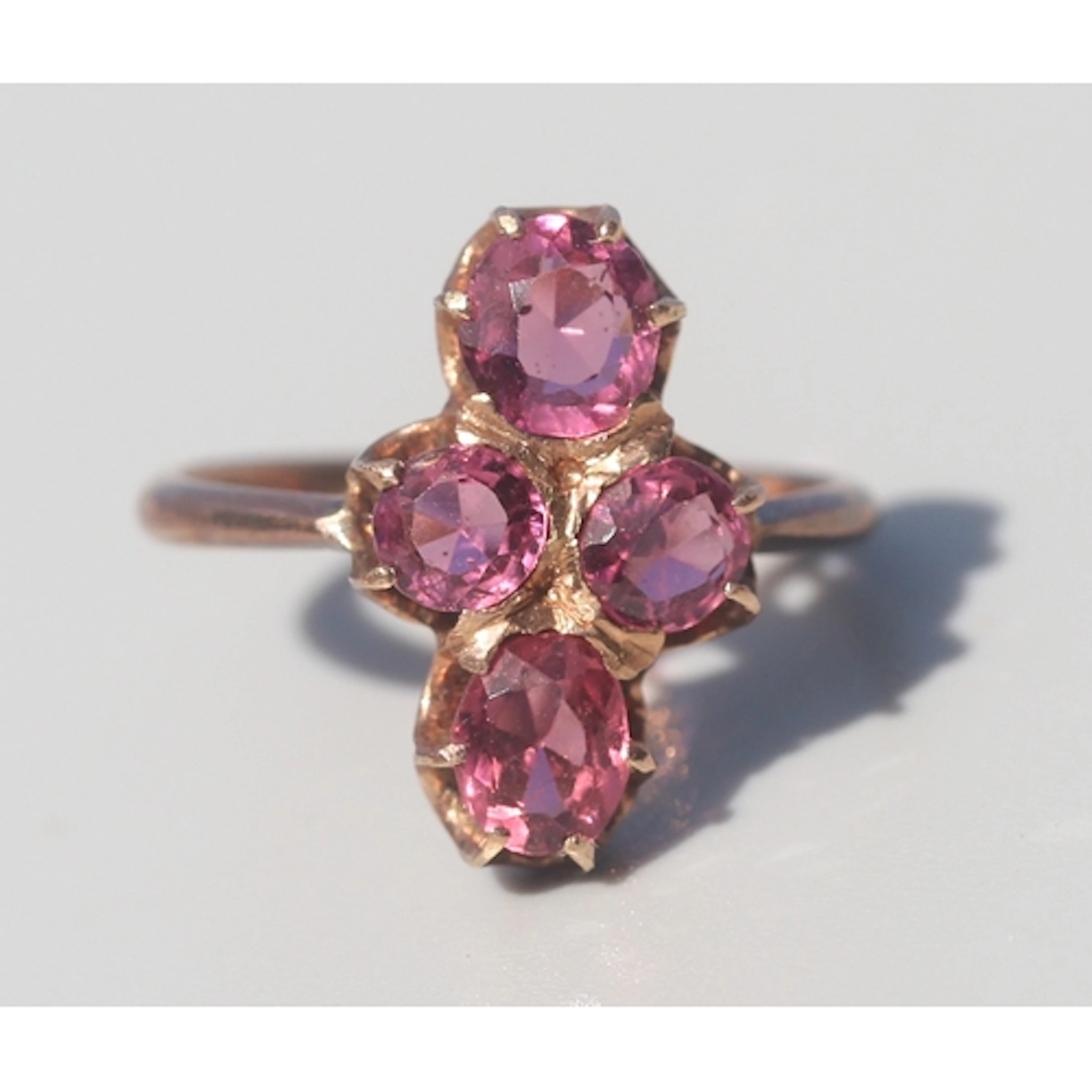Attractively Detailed, Pink Tourmaline Set Four Stone Ring, ...