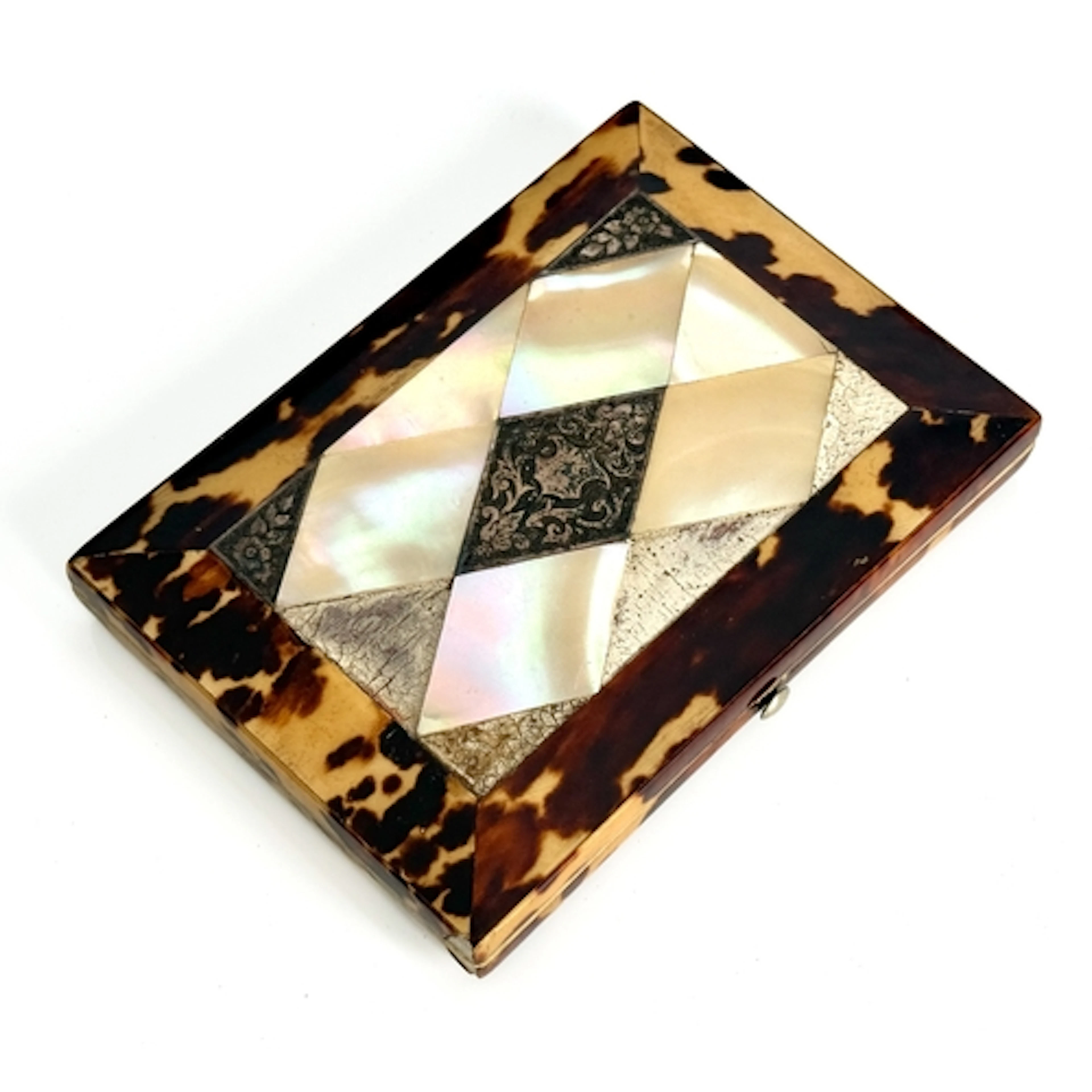 A nineteenth century tortoiseshell calling card case - with ...