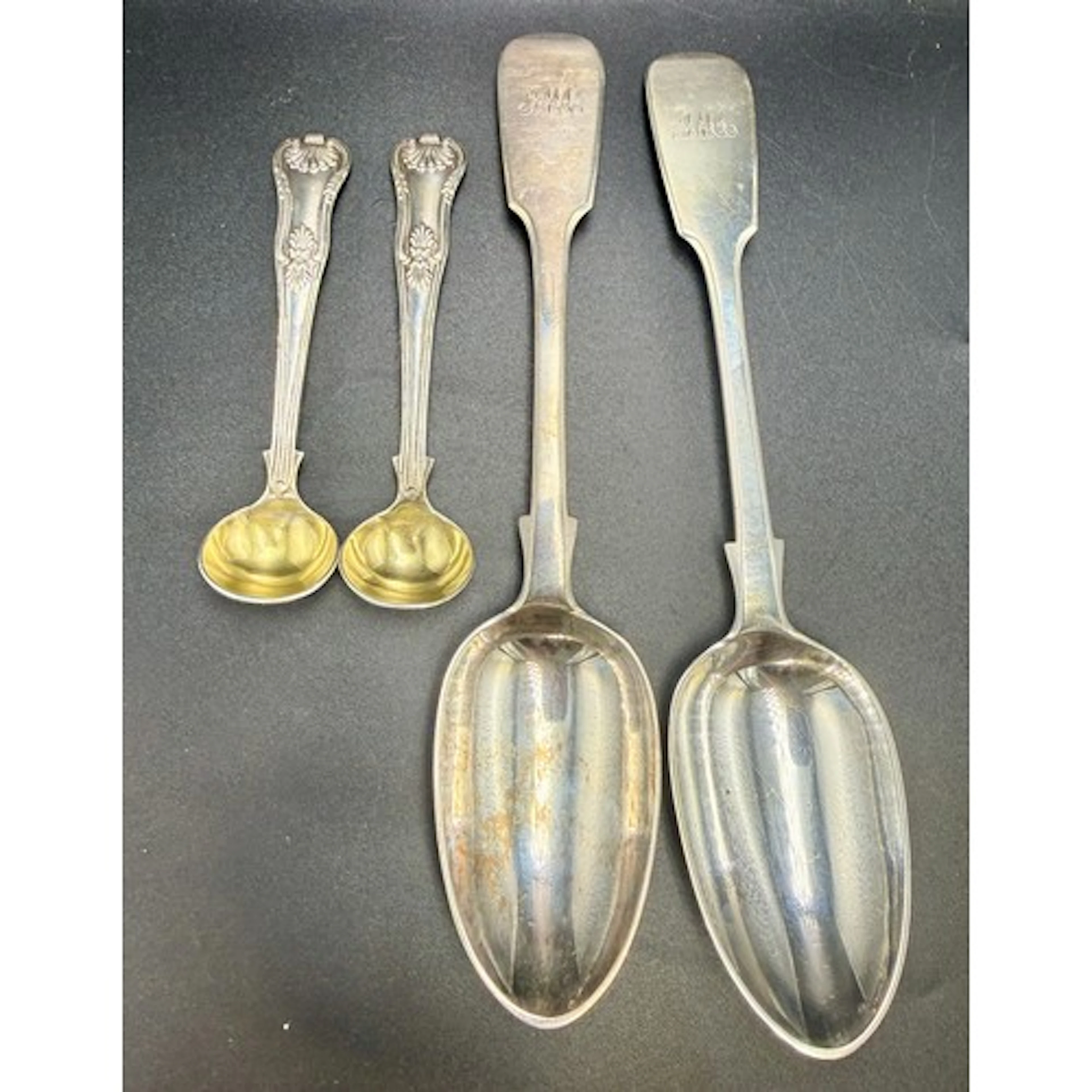 A pair of silver tablespoons, London 1856, maker George Aldw...