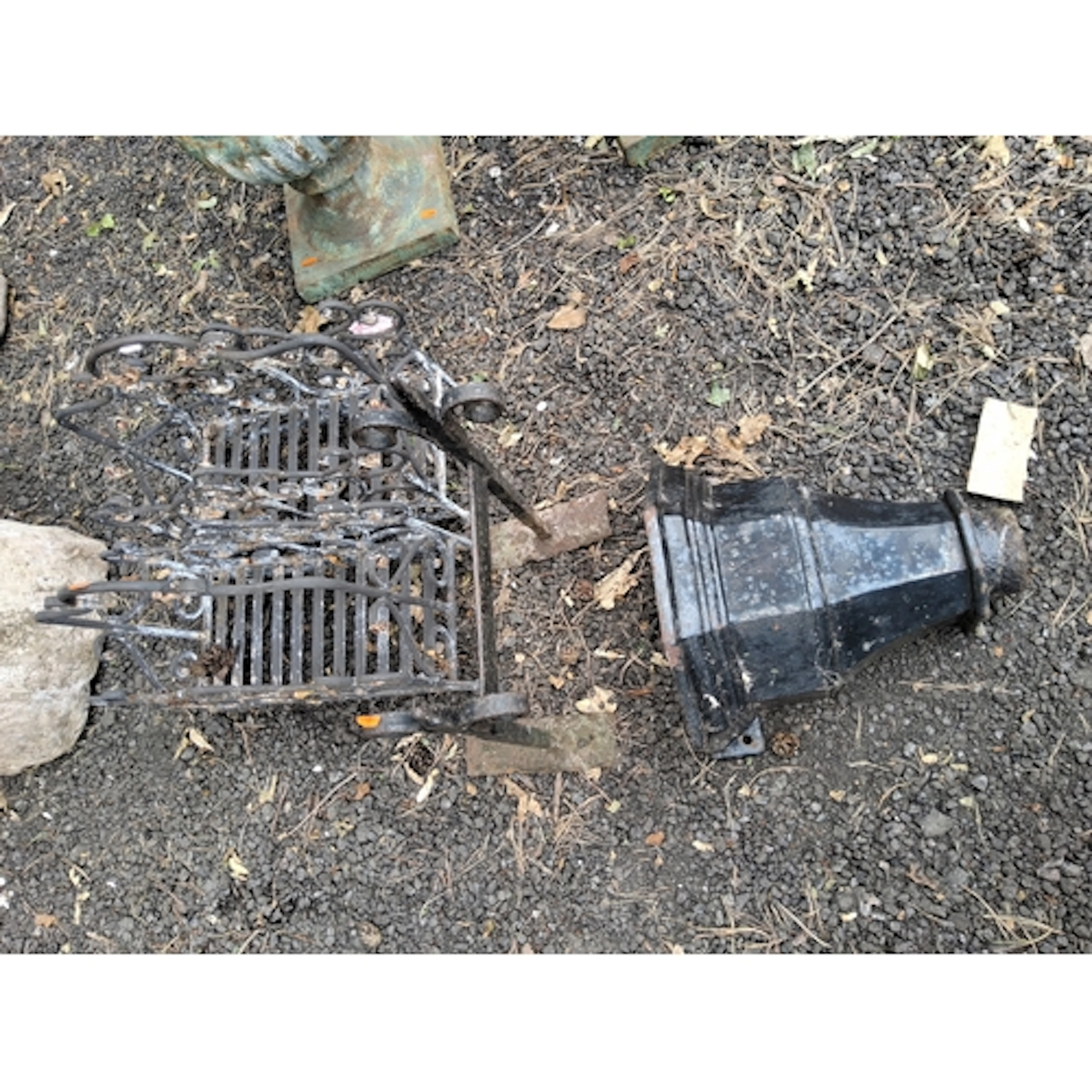 A VICTORIAN CAST IRON BOOT SCRAPER, a Victorian cast iron ra...